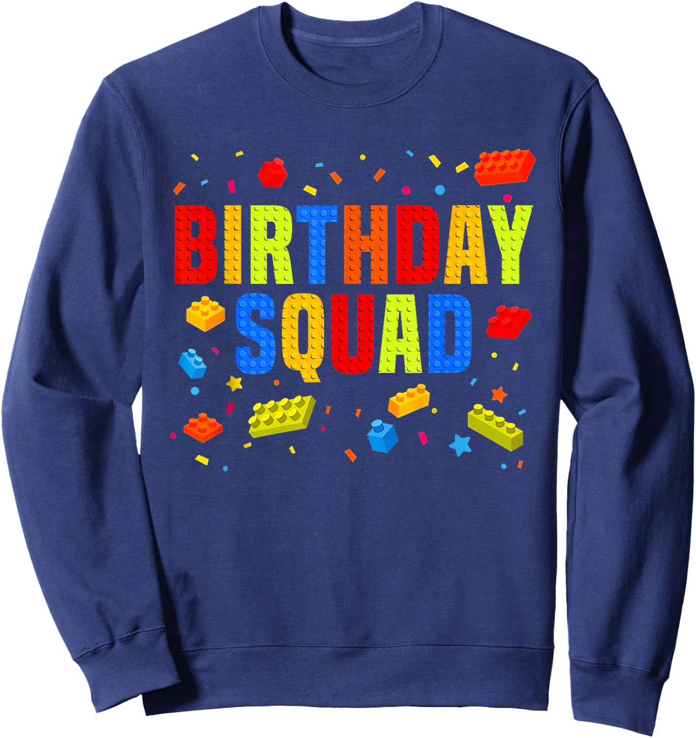 Brick Builder Funny Blocks Master Builder Birthday Squad Sweatshirt - Sweatshirt | Navy