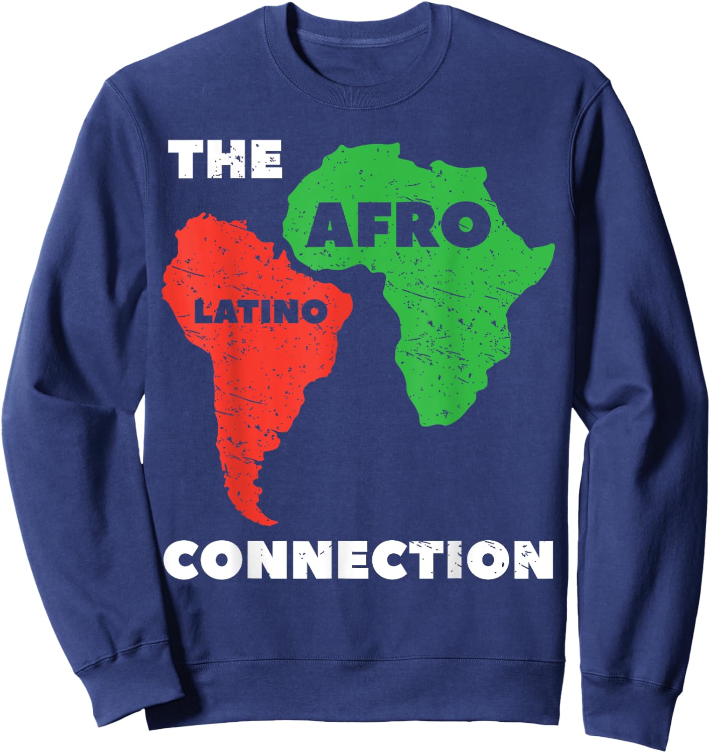 The Afro Latino Connection Afro-Latina Hispanic Pride Sweatshirt - Sweatshirt | Navy