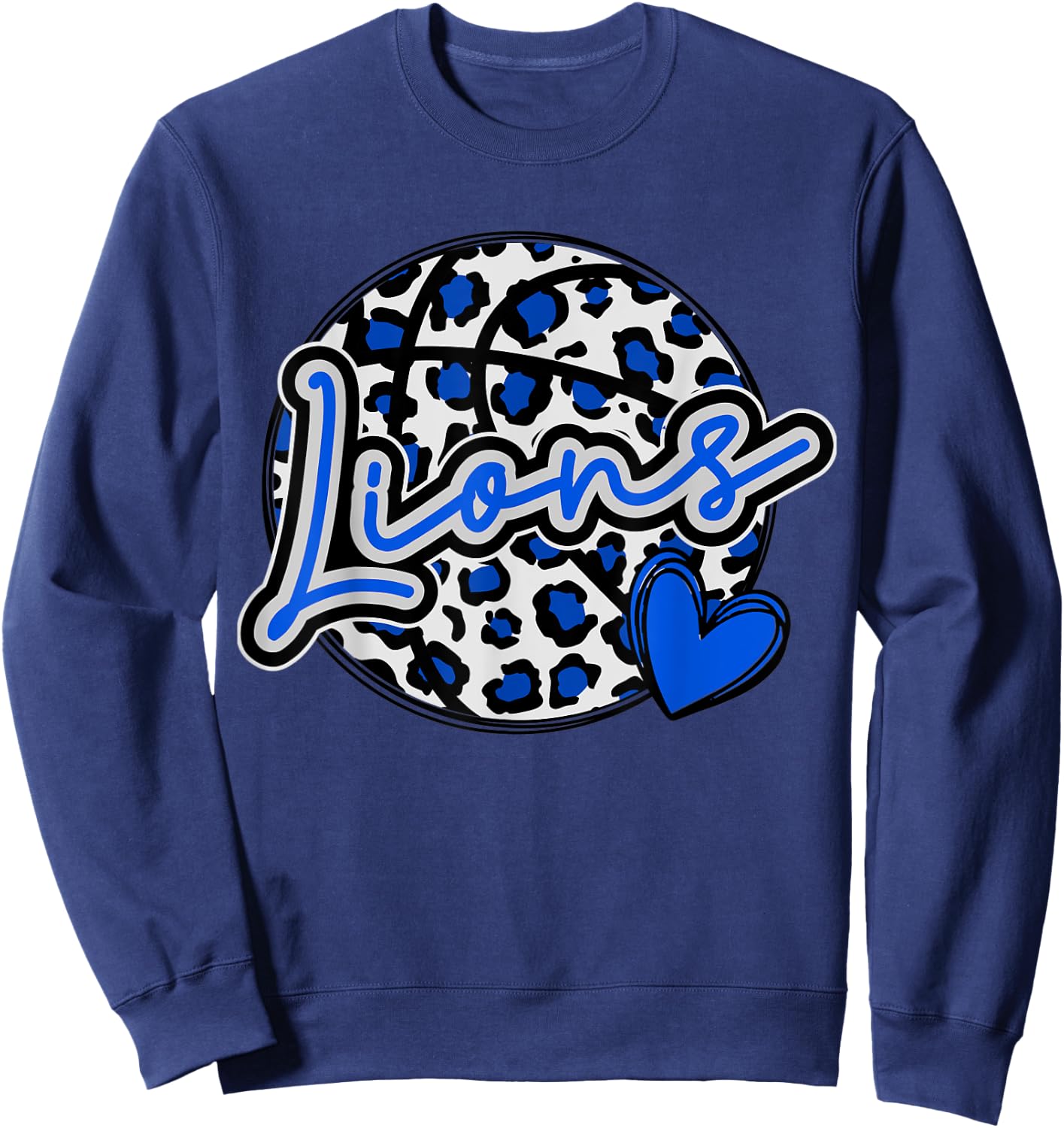 Leopard Cheetah Basketball Lions Blue Spirit Game Sweatshirt - Sweatshirt | Navy