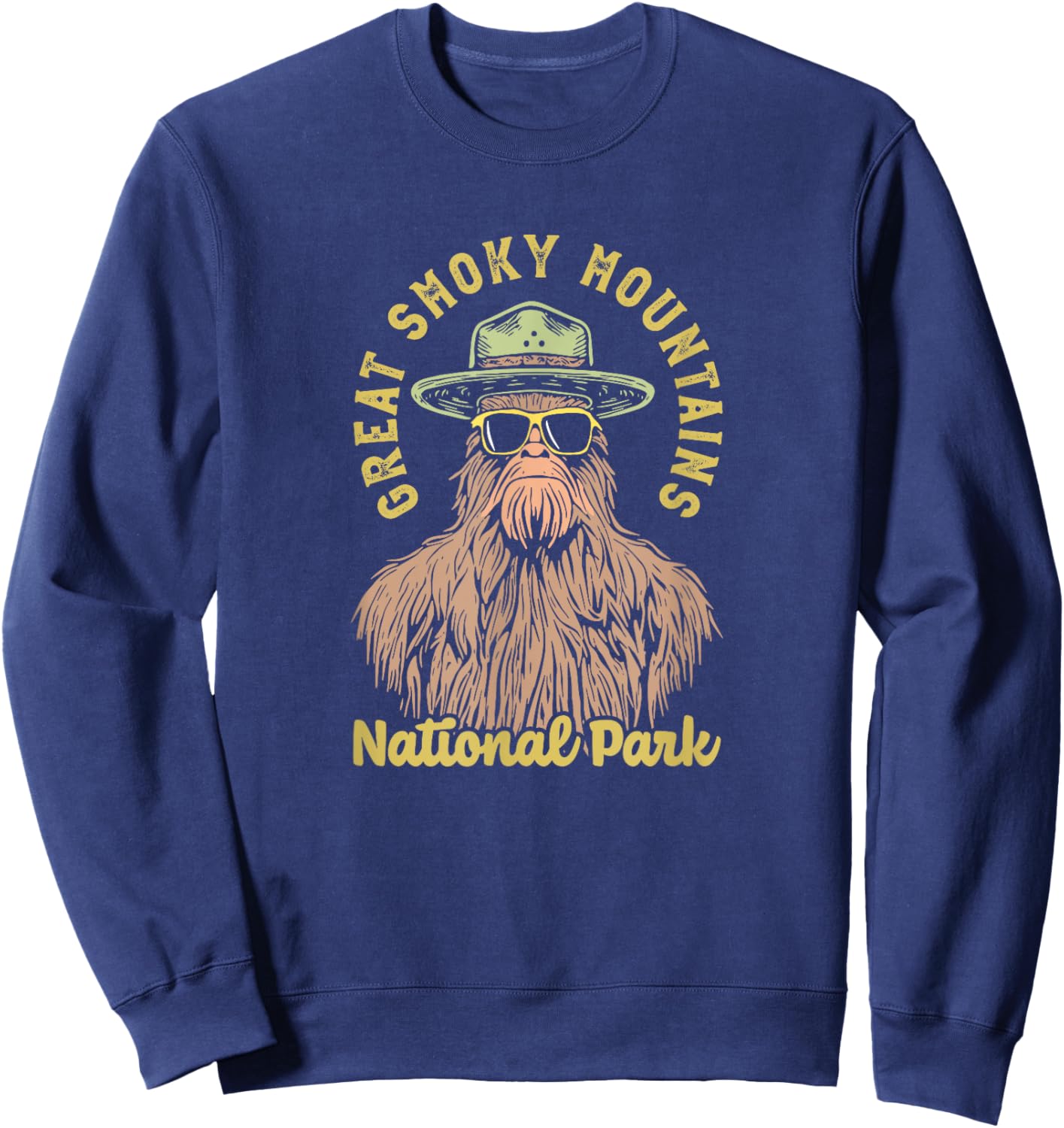 Great Smoky Mountains National Park Sasquatch Ranger Funny Sweatshirt - Sweatshirt | Navy