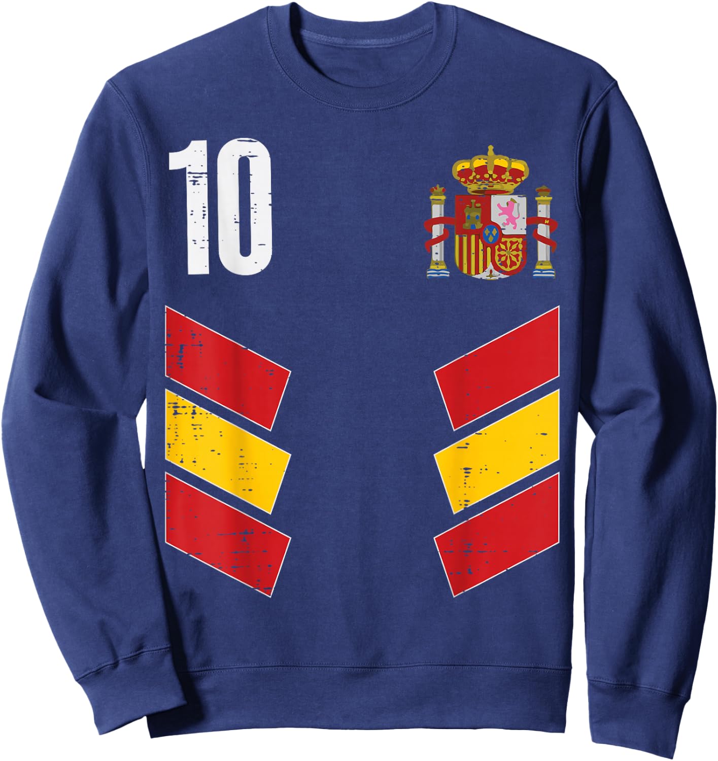 Spain Flag Number 10 Spanish Soccer Men Women Kids Boys Girl Sweatshirt - Sweatshirt | Navy