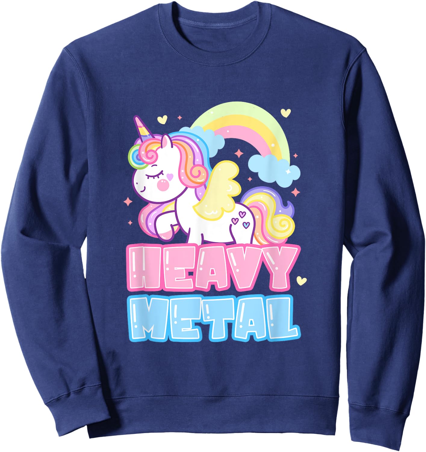 Heavy Metal Unicorn Death Metal Rock Music Punk Sweatshirt - Sweatshirt | Navy