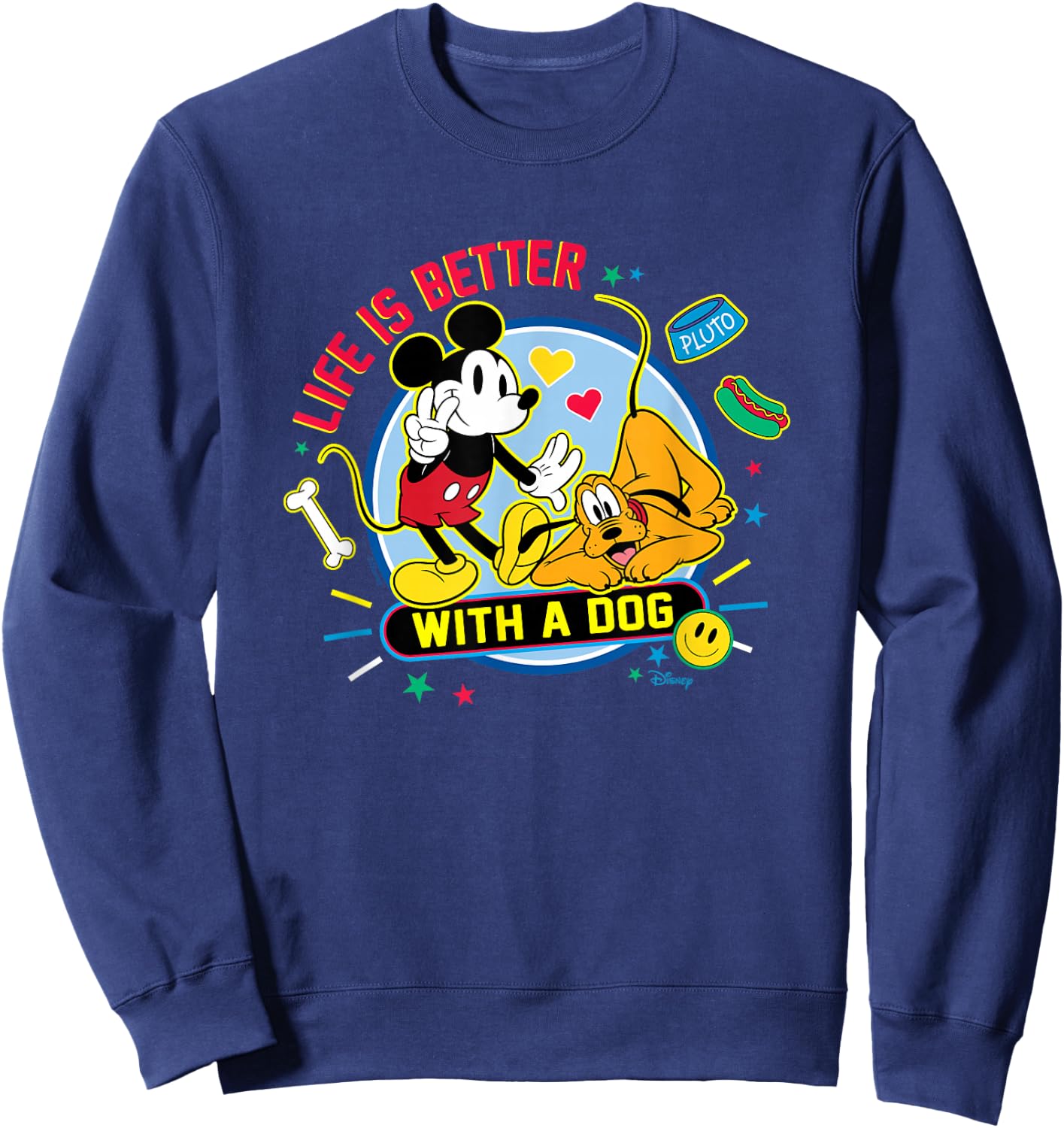 Mickey & Pluto - Life Is Better With A Dog Sweatshirt - Sweatshirt | Navy