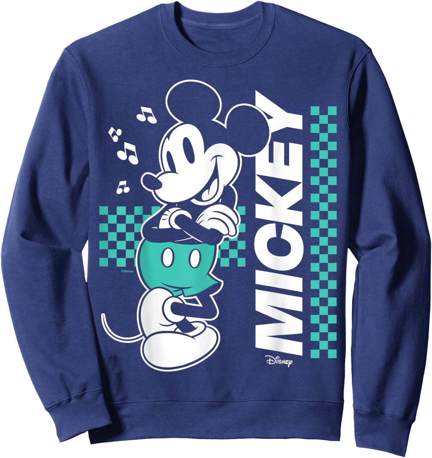 Disney - Mickey Checkered Character Art Sweatshirt - Sweatshirt | Navy