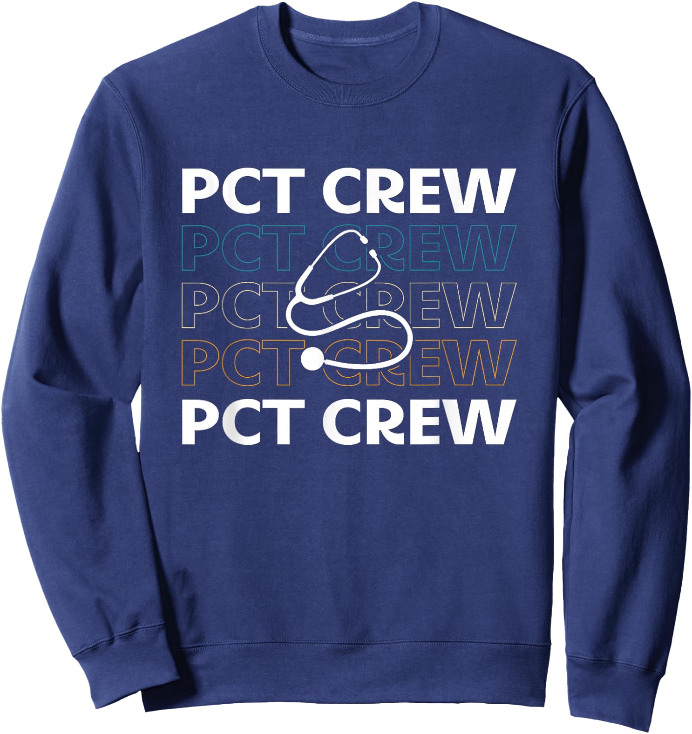 Patient Care Technician Gifts For PCT Week -Adults Black Short Sleeve Sweatshirt - Sweatshirt | Navy