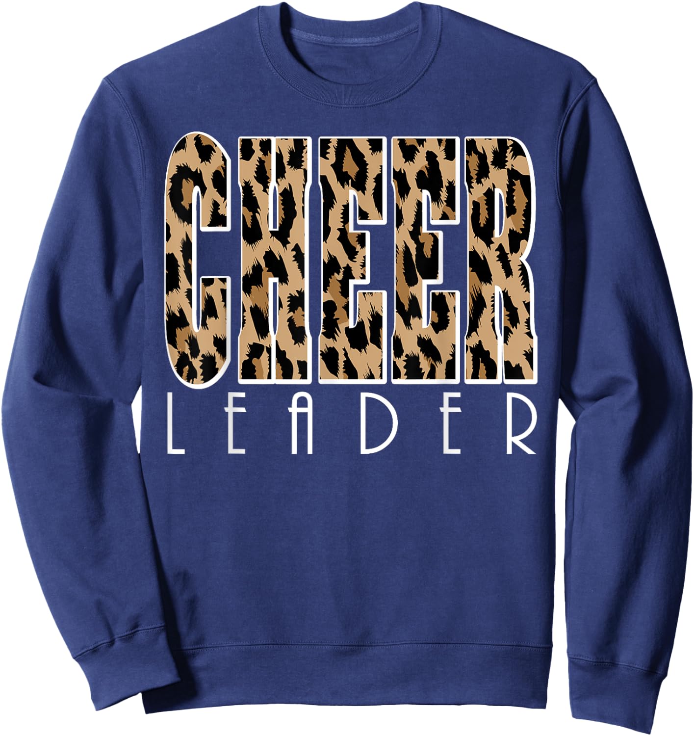 Cheerleader Leopard Shirt Cheerleading Cheerleader Gifts Sweatshirt - Sweatshirt | Navy