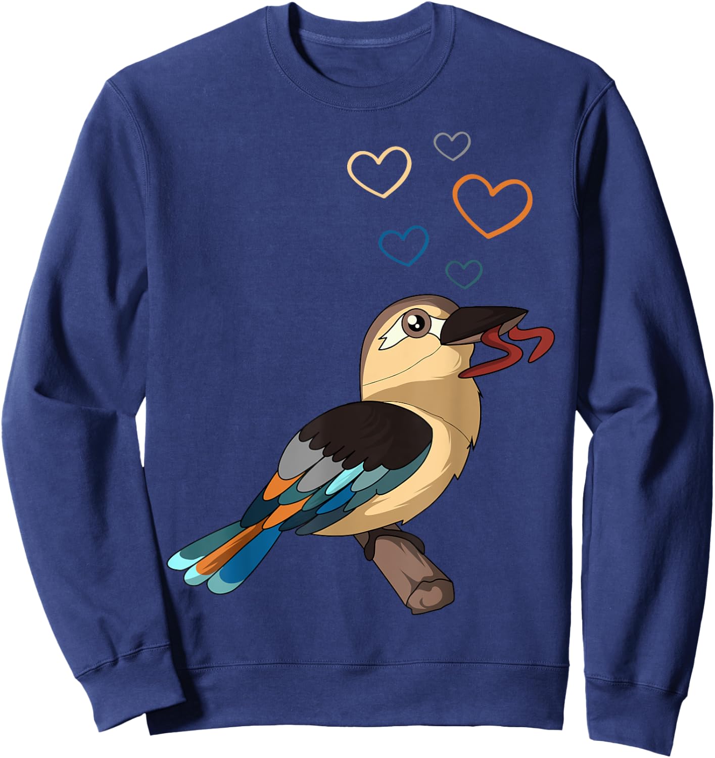 Kookaburra Heart Kingfisher Birdwatcher Ornithologist Sweatshirt - Sweatshirt | Navy