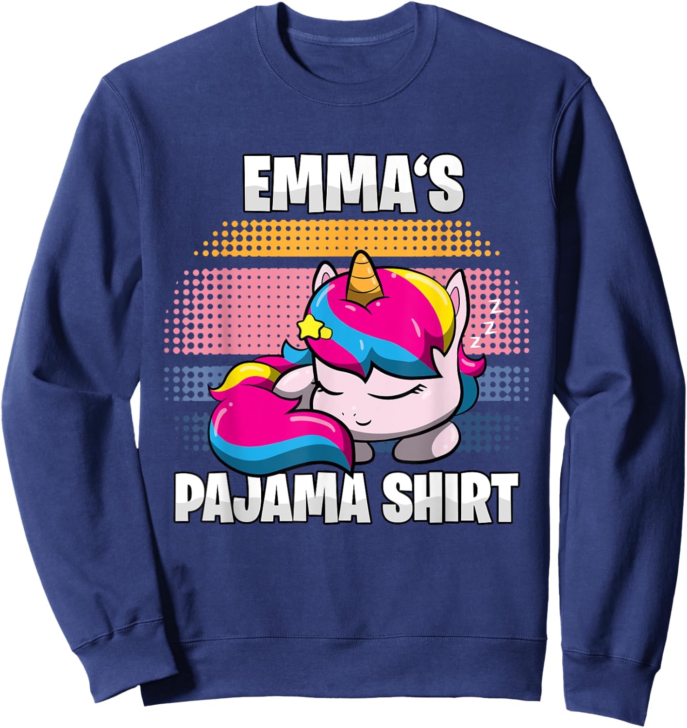 Emma's Pajama Shirt - Personalized Sleeping Sweatshirt - Sweatshirt | Navy