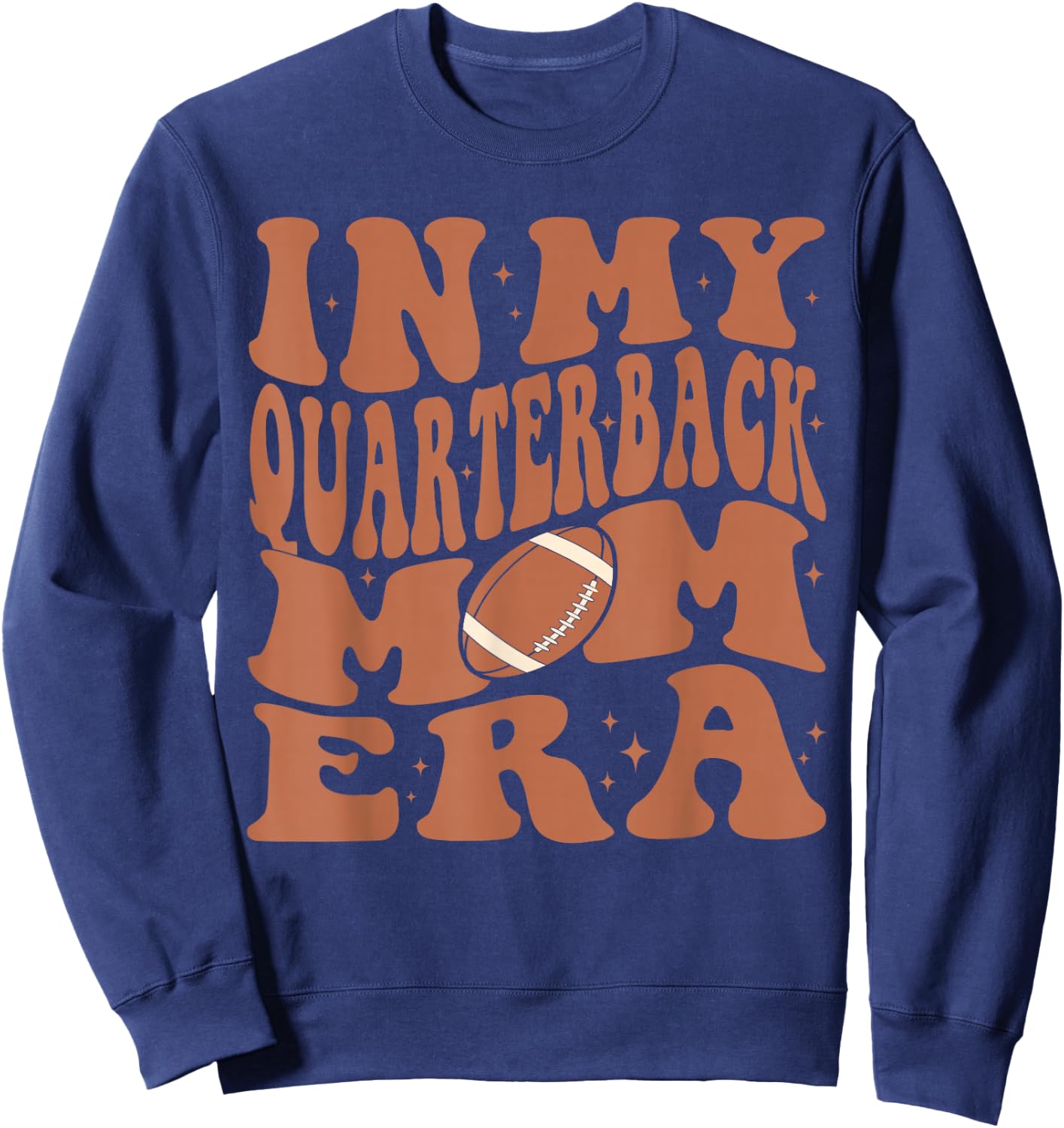 In My Quarterback Mom Football Era Groovy QB Mama Christmas Sweatshirt - Sweatshirt | Navy