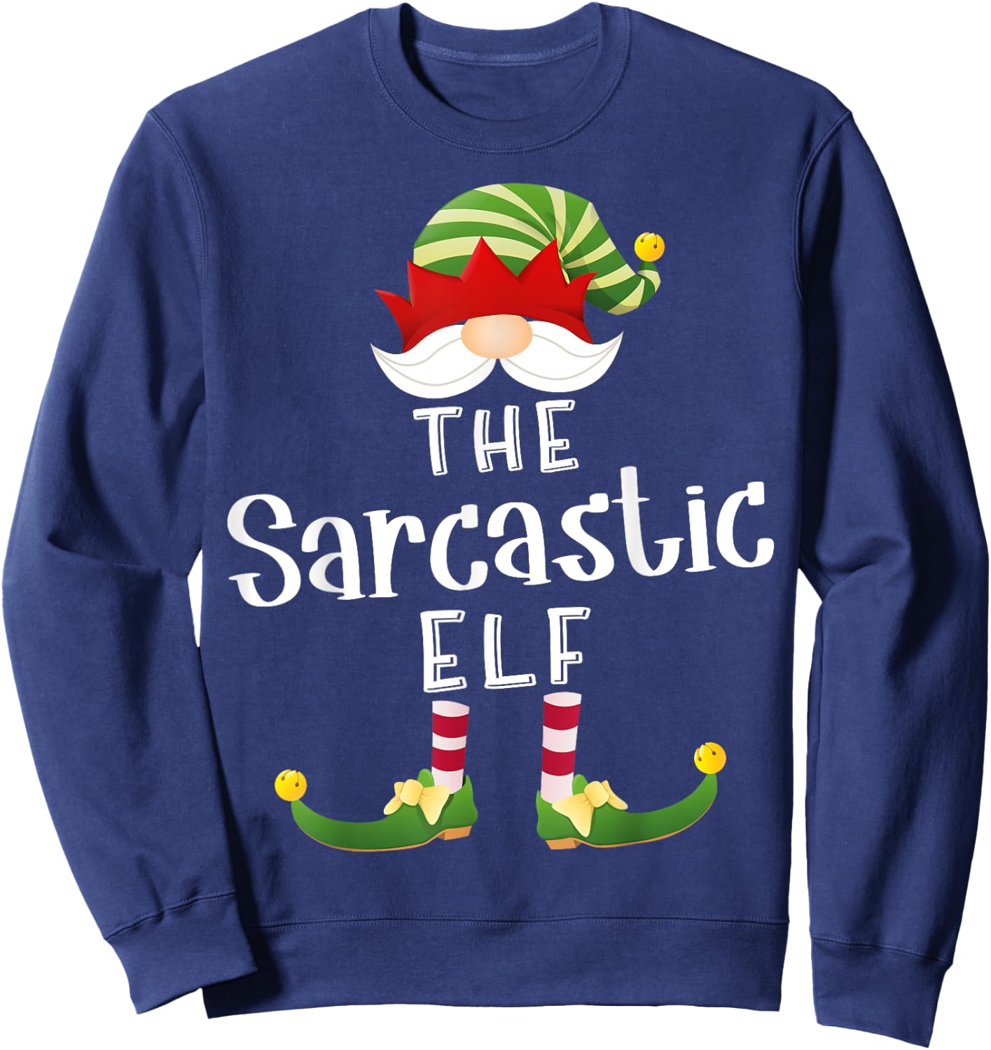 Sarcastic Elf Group Christmas Funny Pajama Party Sweatshirt - Sweatshirt | Navy