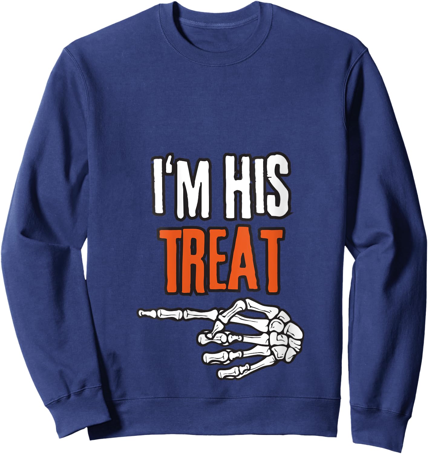I'm His Treat Hilarious Halloween For Couples Matching V-Neck Sweatshirt - Sweatshirt | Navy