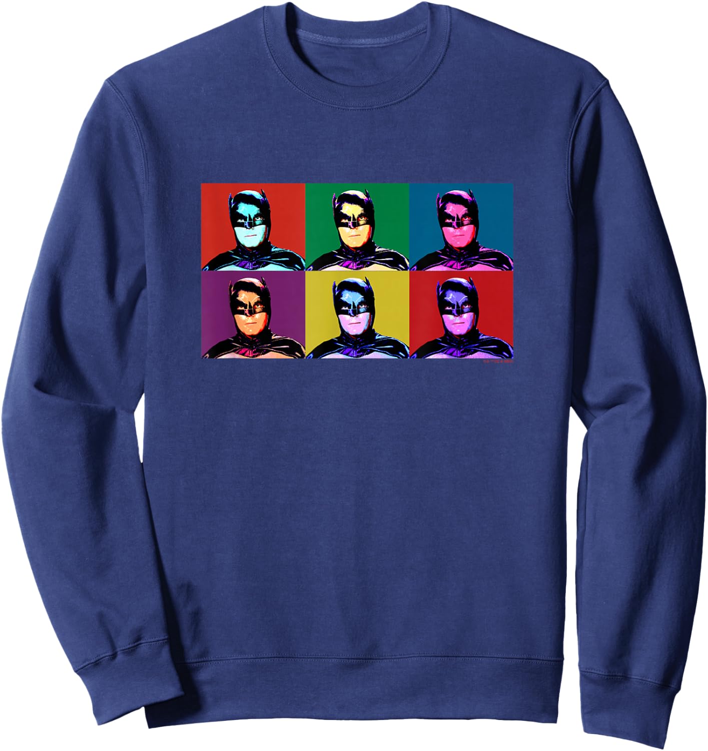 Batman Vintage 60's Classic Adam West Batman Warhol Pop Art Sweatshirt - Sweatshirt | Navy