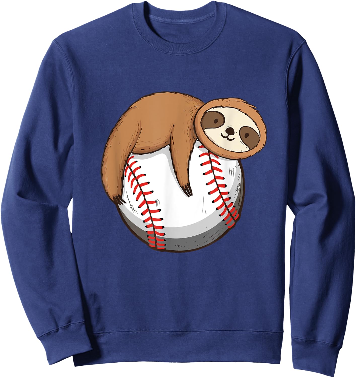 Sloth Baseball Player - Catcher Pitcher Animal Nature Lover Sweatshirt - Sweatshirt | Navy