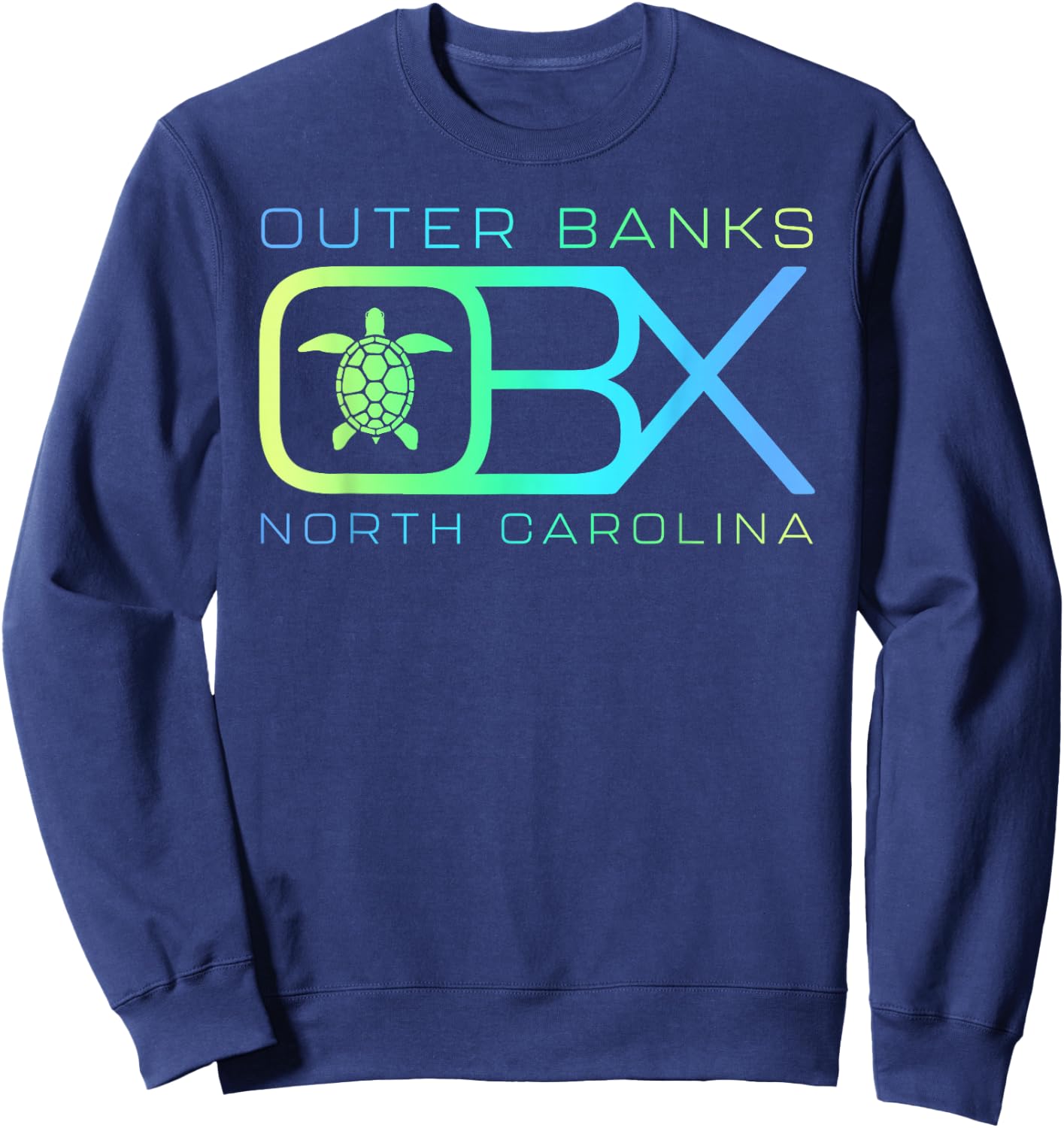 OBX North Carolina | Outer Banks Merch Vacation Sea Turtle Sweatshirt - Sweatshirt | Navy