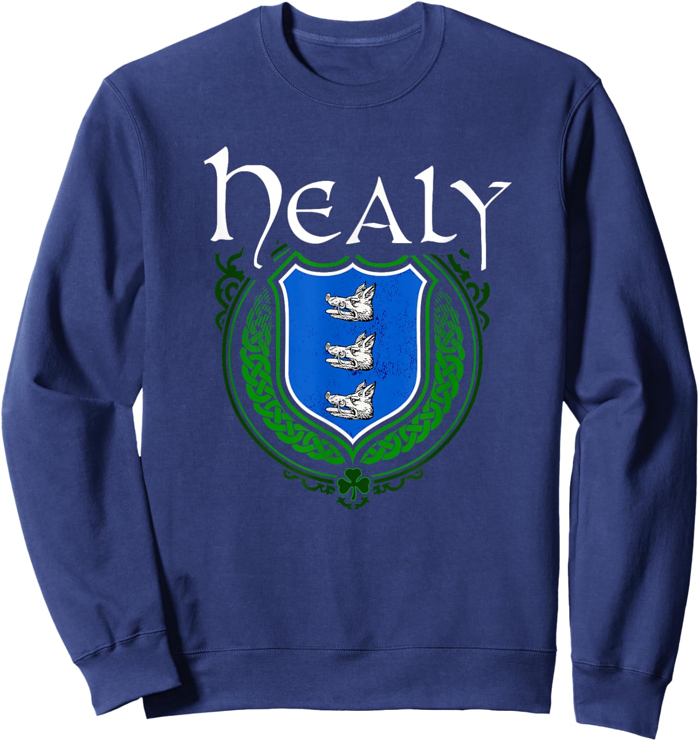 Healy Surname Irish Clan Tartan Badge Ireland Sweatshirt - Sweatshirt | Navy