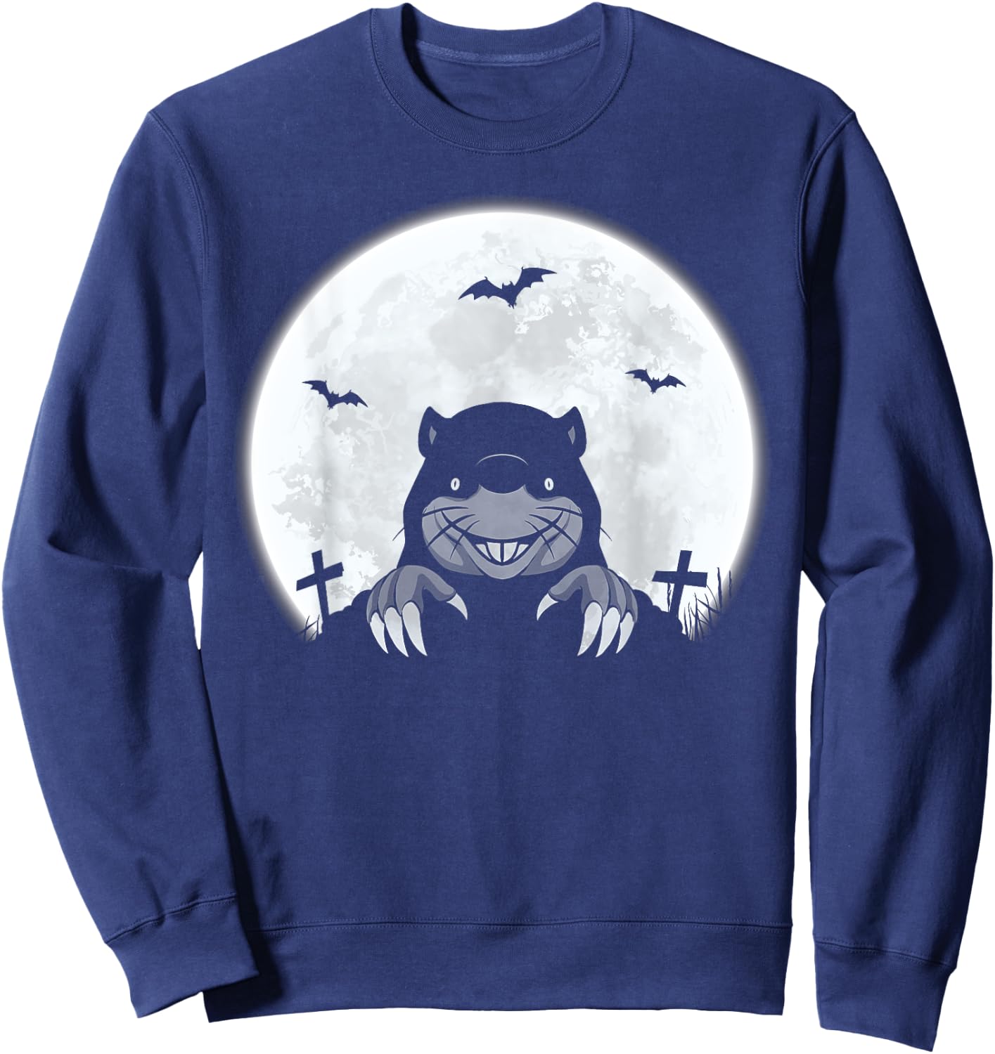 Halloween Spooky Mole Retro Vintage Halloween Costume Sweatshirt - Sweatshirt | Navy