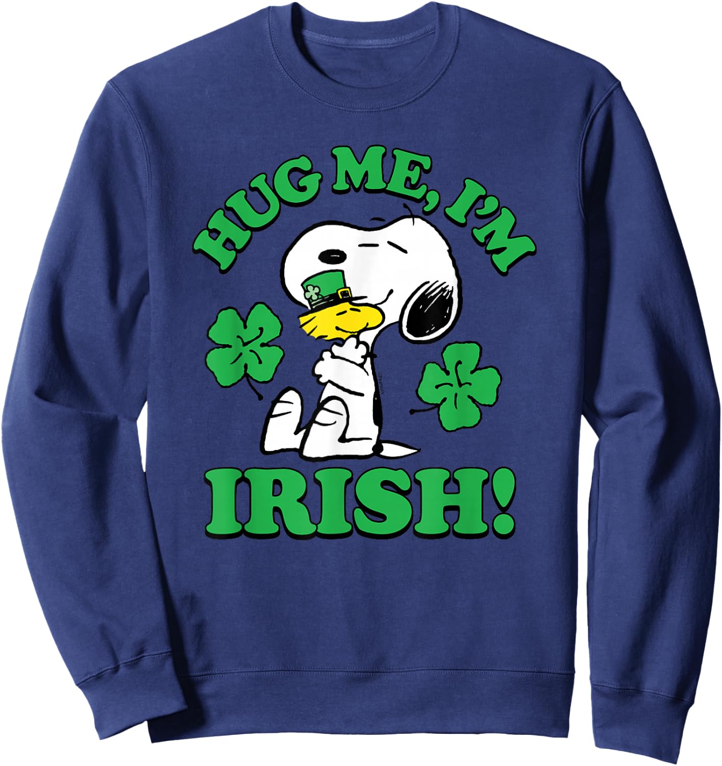 Peanuts - Snoopy Woodstock Hug Me Irish Sweatshirt - Sweatshirt | Navy