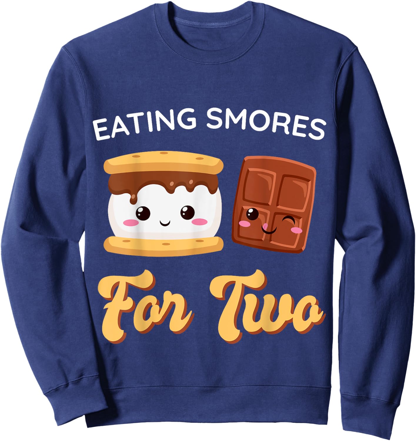 Kawaii Eating Smores for Two Pregnancy Announcement Women Sweatshirt - Sweatshirt | Navy