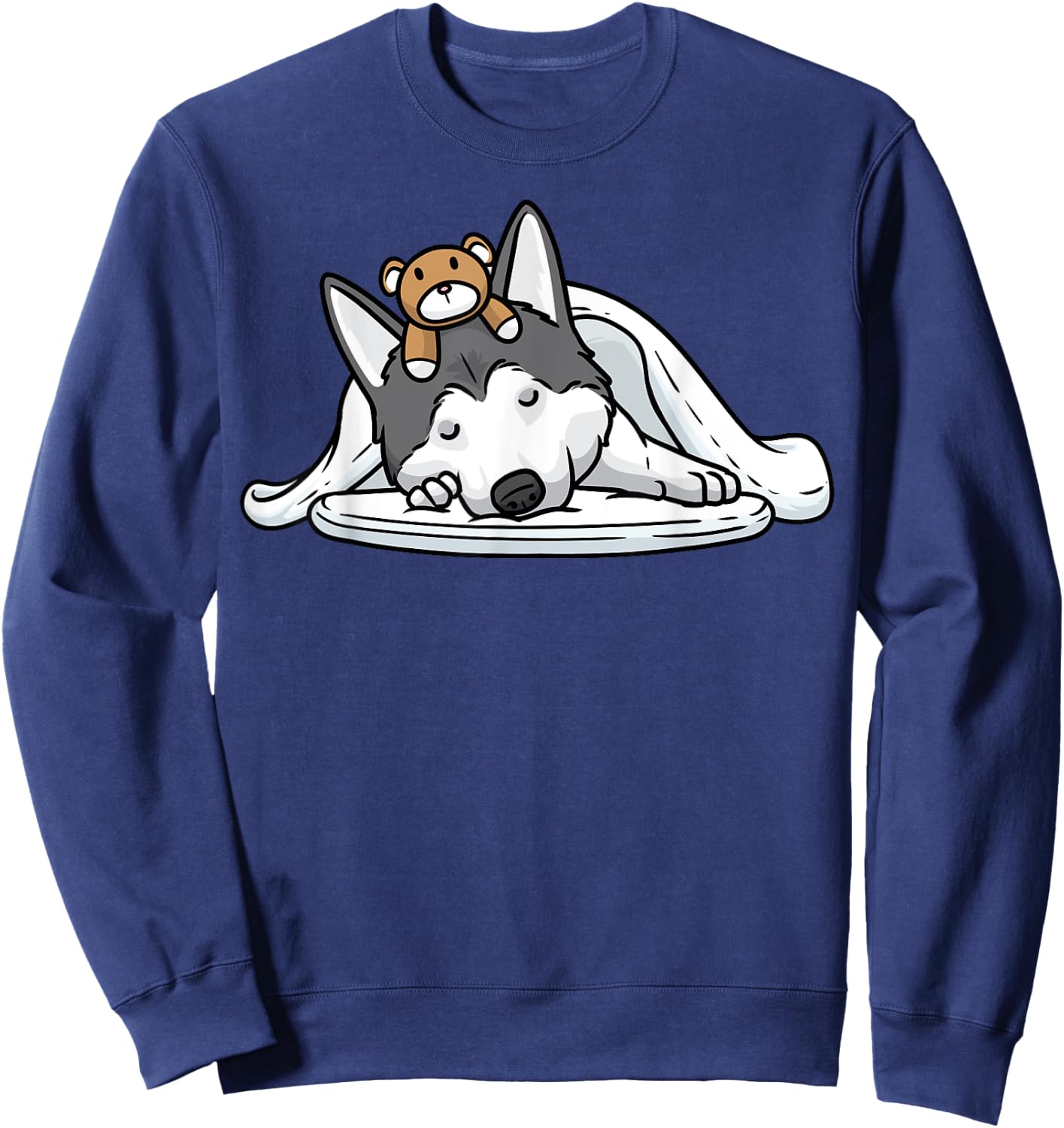 Husky Dog Official Sleeping Shirt Pajama Siberian Husky Women Girls Kids Sweatshirt - Sweatshirt | Navy