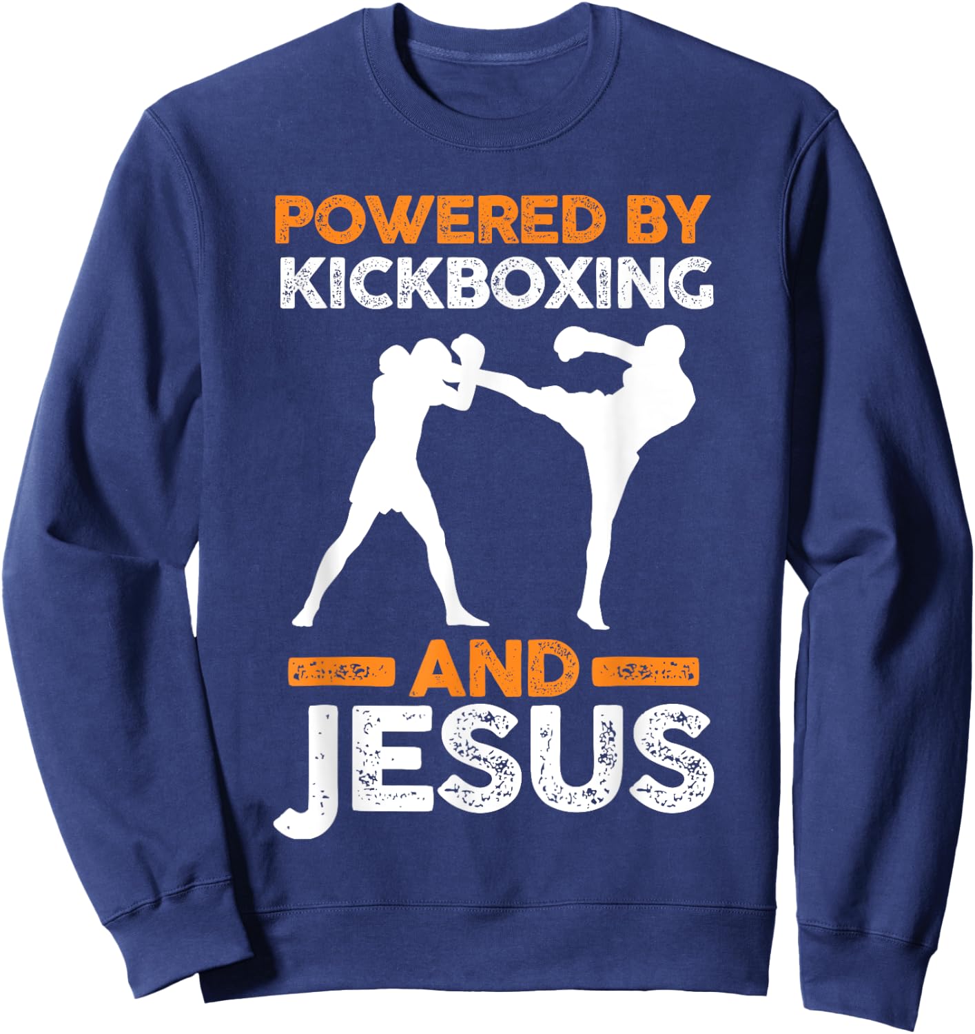 Powered by Kickboxing and Jesus Sweatshirt - Sweatshirt | Navy