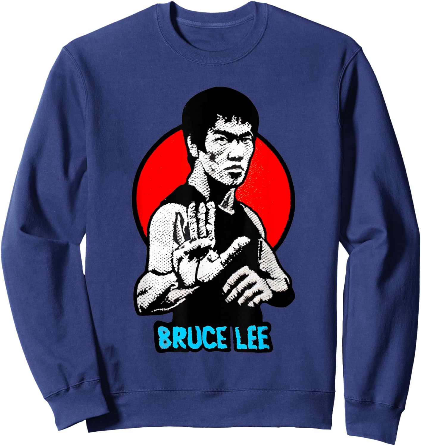 Bruce Lee's Kung Fu Jeet Kune Do King of Kung Fu , -Adults, Black, Small, Short Sleeve Sweatshirt - Sweatshirt | Navy