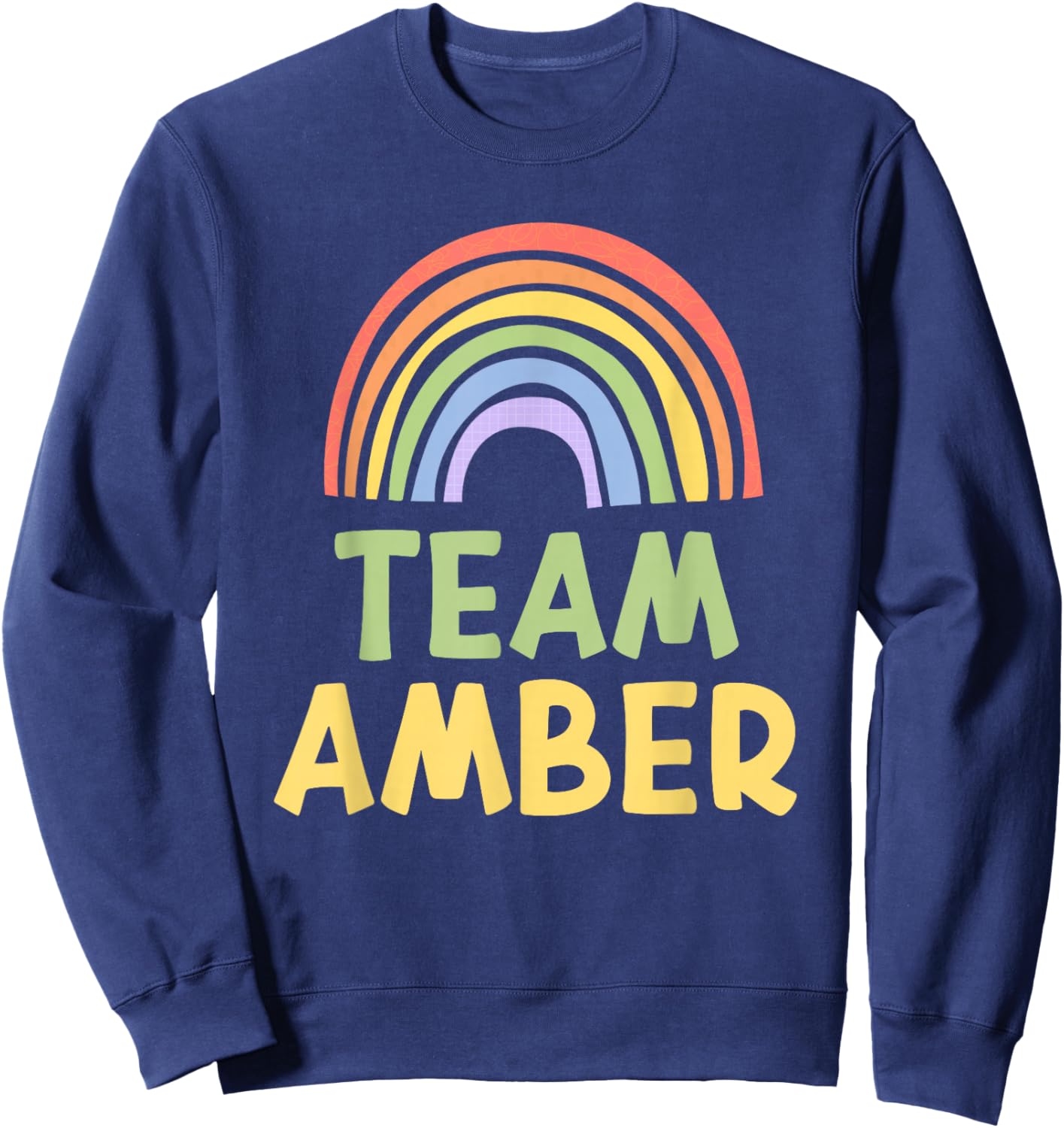 Happy Colorful Team Amber Rainbow Pride Green Yellow Sweatshirt - Sweatshirt | Navy