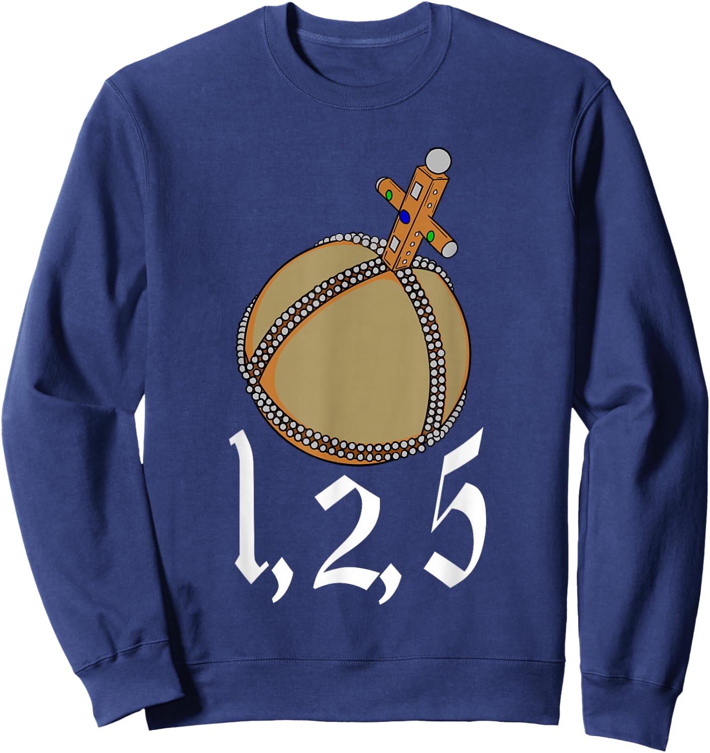 Meta Cortex The Holy Hand Grenade of Antioch - 1,2,5 Quote -Adults Black Cotton 60% Polyester 40% Short Sleeve Classic Fit Collarless Modern Sweatshirt - Sweatshirt | Navy