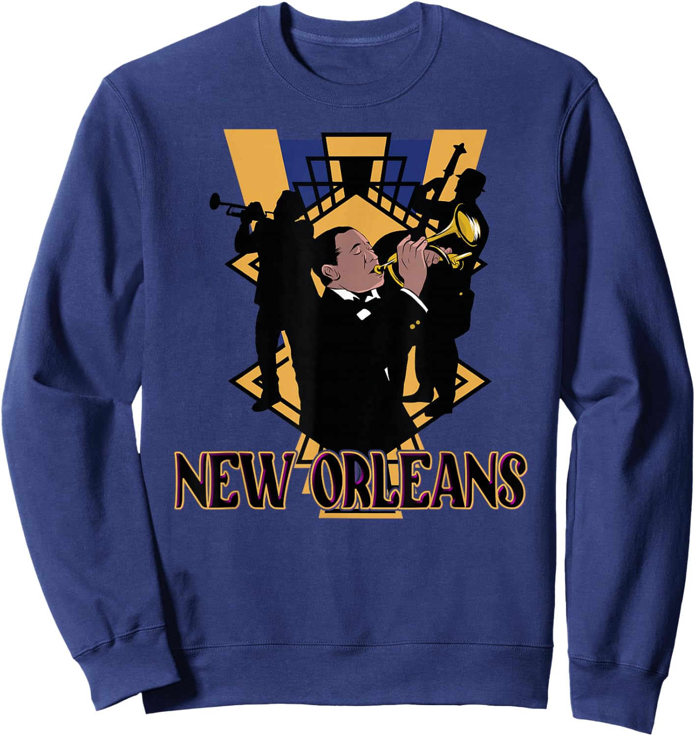 Jazz Music New Orleans Louisiana Jazz Festival Souvenir Sweatshirt - Sweatshirt | Navy