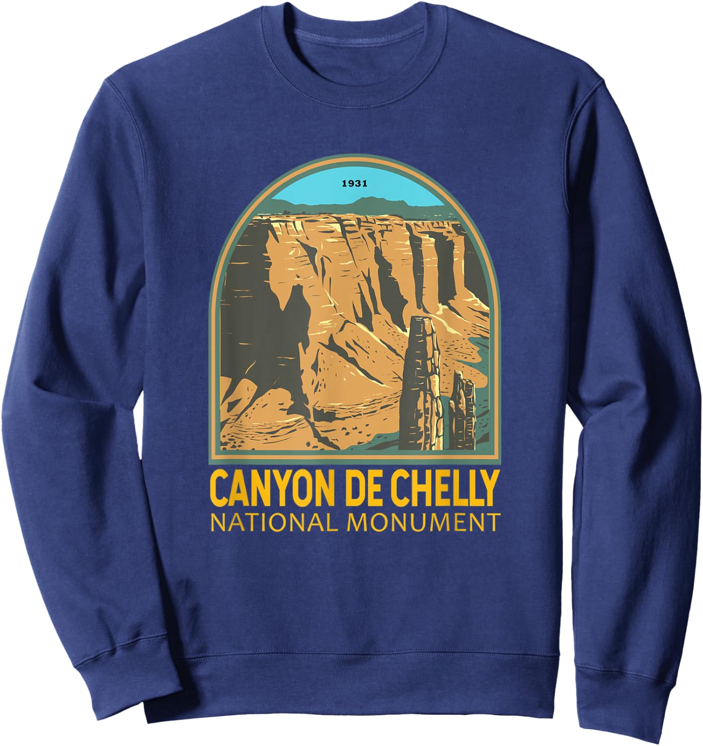 Canyon de Chelly National Monument Arizona Emblem Vintage Sweatshirt - Sweatshirt | Navy