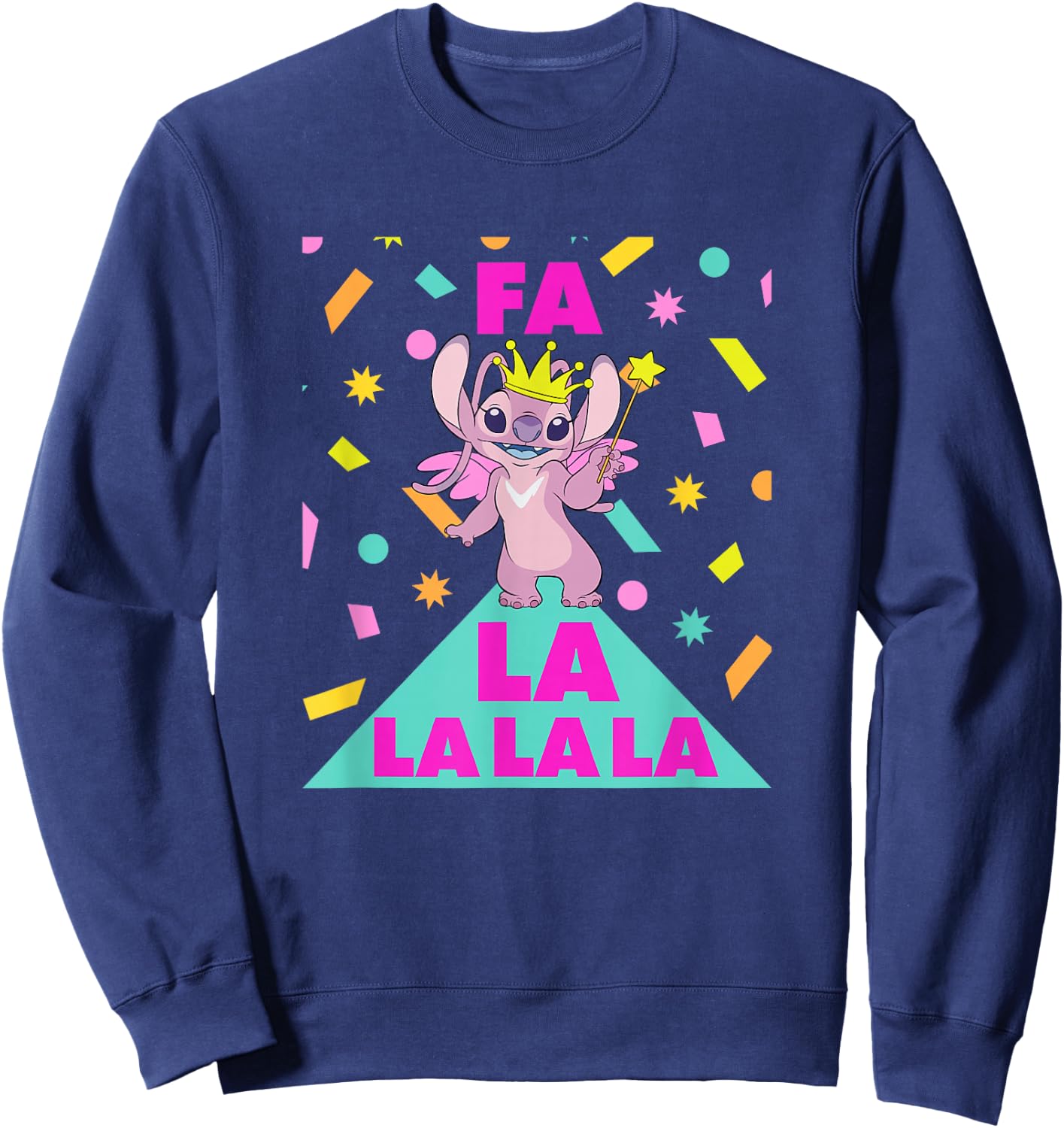 Disney Lilo & Stitch Christmas Fa La La La Angel Celebration Sweatshirt - Sweatshirt | Navy