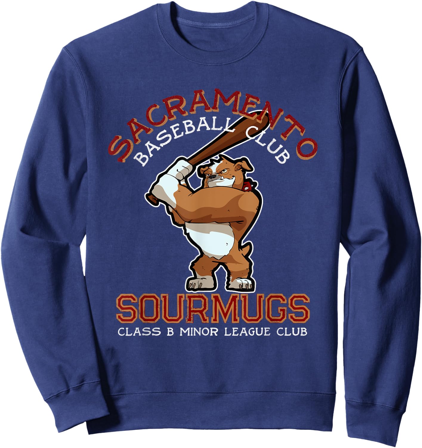 Sacramento Sourmugs Minor League Retro Baseball Team Sweatshirt - Sweatshirt | Navy