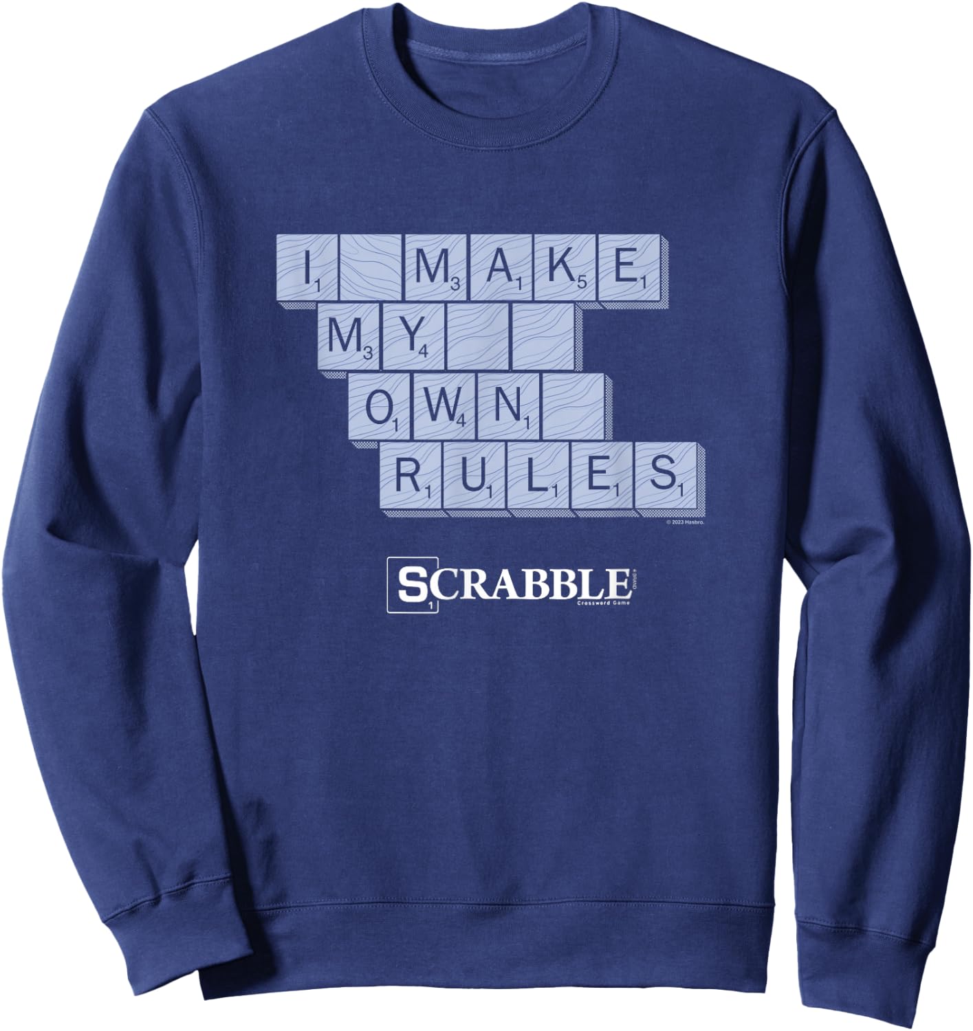 Scrabble I Make My Own Rules Vintage Letter Tile Logo Sweatshirt - Sweatshirt | Navy