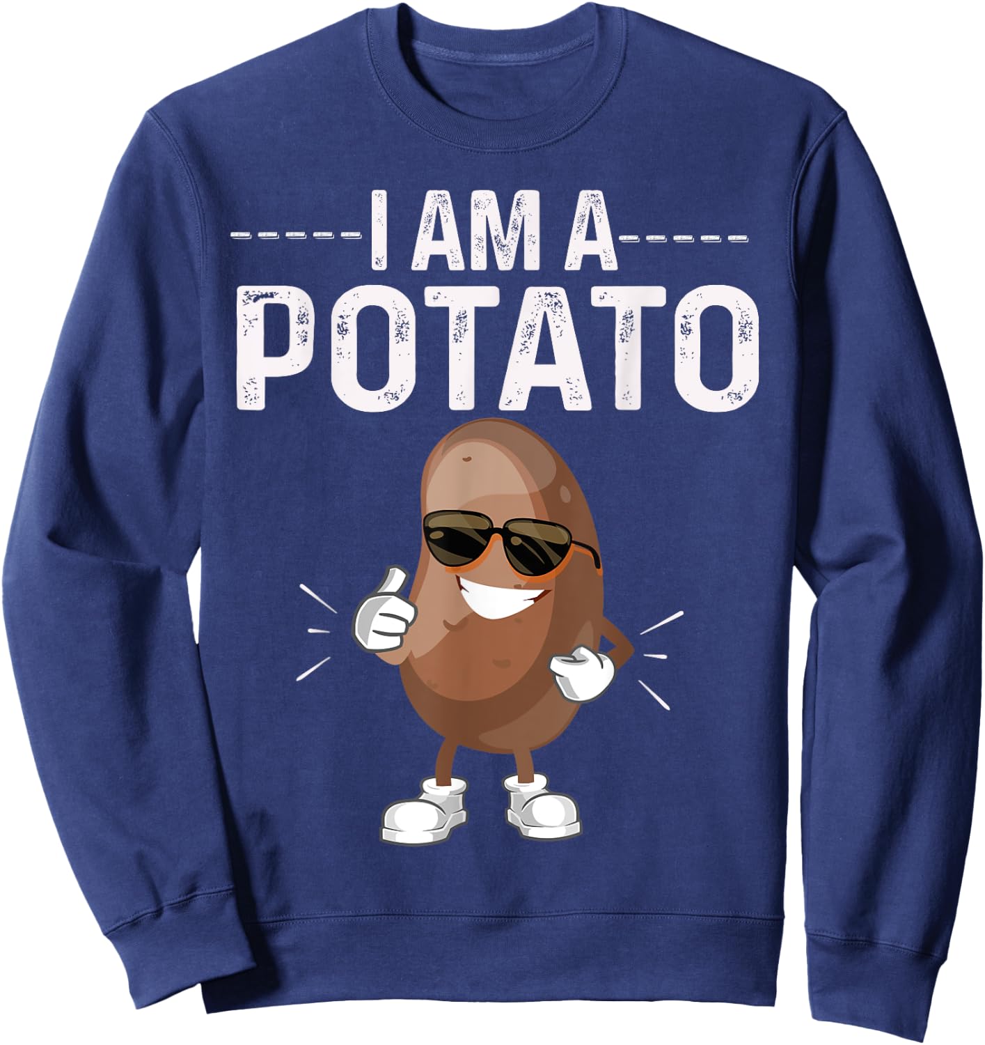 I Am A Potato Halloween Costume Funny Potato Vegetable Sweatshirt - Sweatshirt | Navy