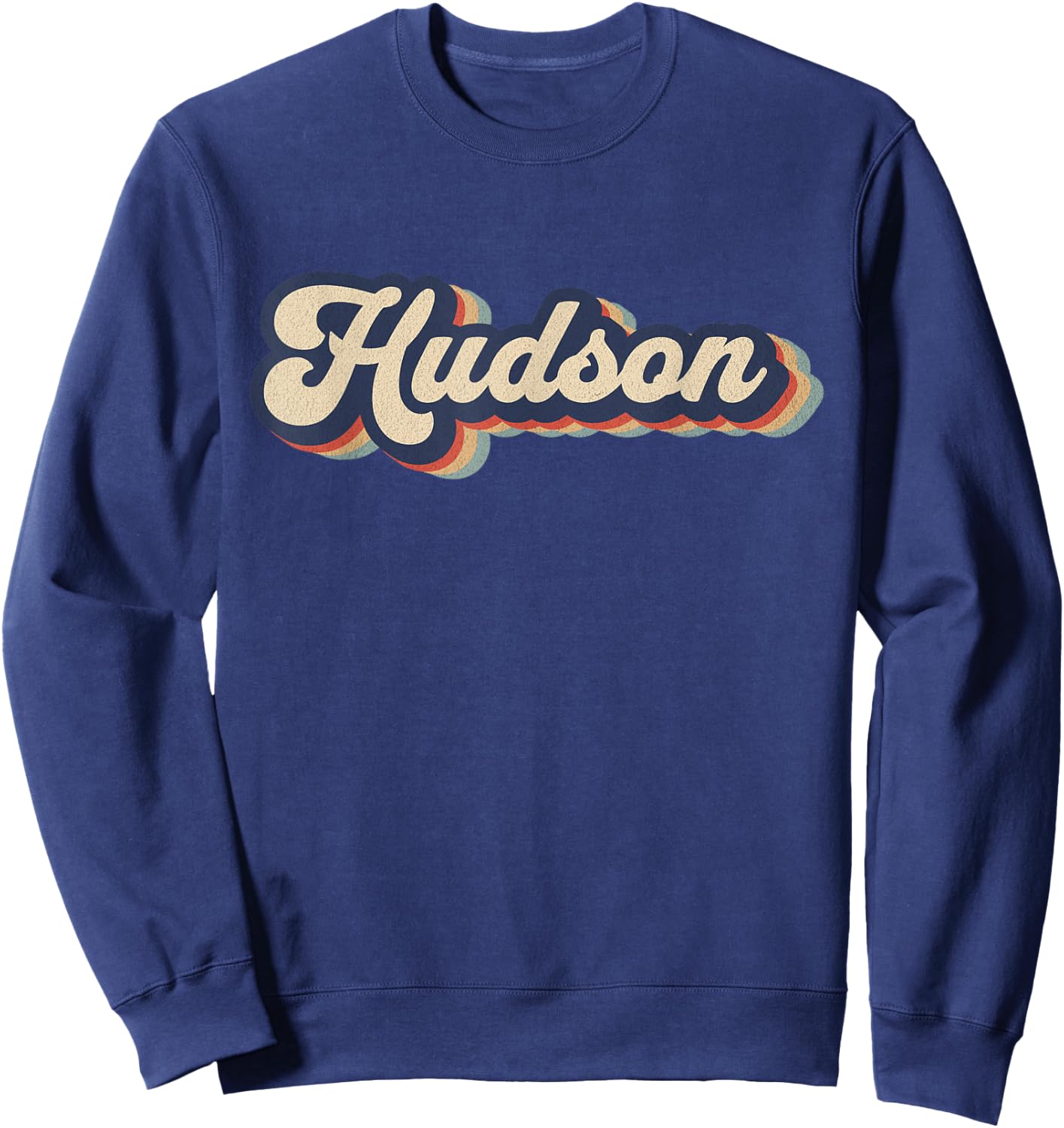 Retro Vintage Hudson Name Personalized Sweatshirt - Sweatshirt | Navy