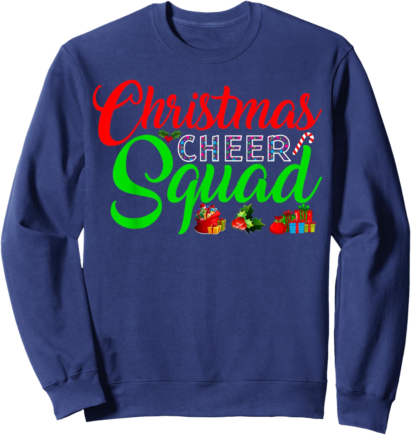 Christmas Cheer Squad Funny Cheerleading Xmas Sweatshirt - Sweatshirt | Navy