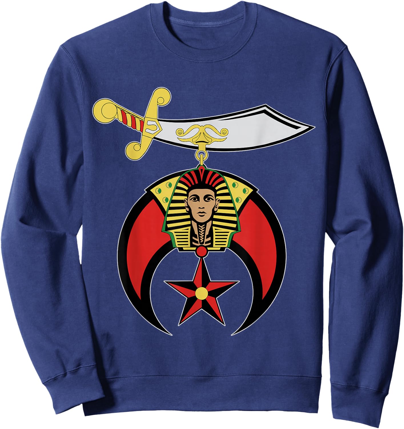 Shriners Logo Emblem AAONMS Freemasons AEAONMS Father's Day Sweatshirt - Sweatshirt | Navy