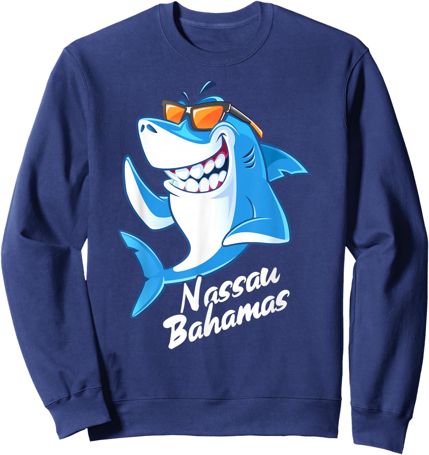 Nassau Bahamas Shark Vacation Souvenir Sweatshirt - Sweatshirt | Navy