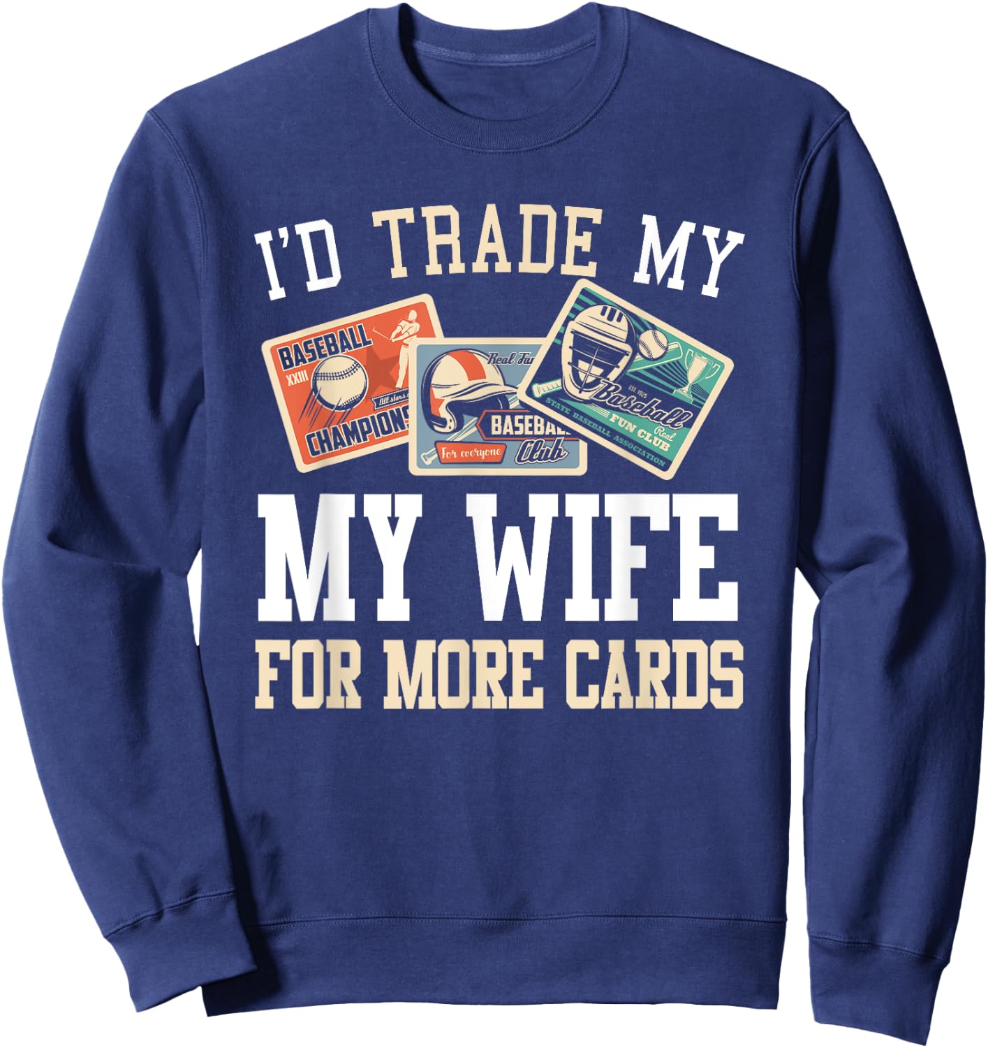 Baseball Card Collector Sweatshirt - Sweatshirt | Navy