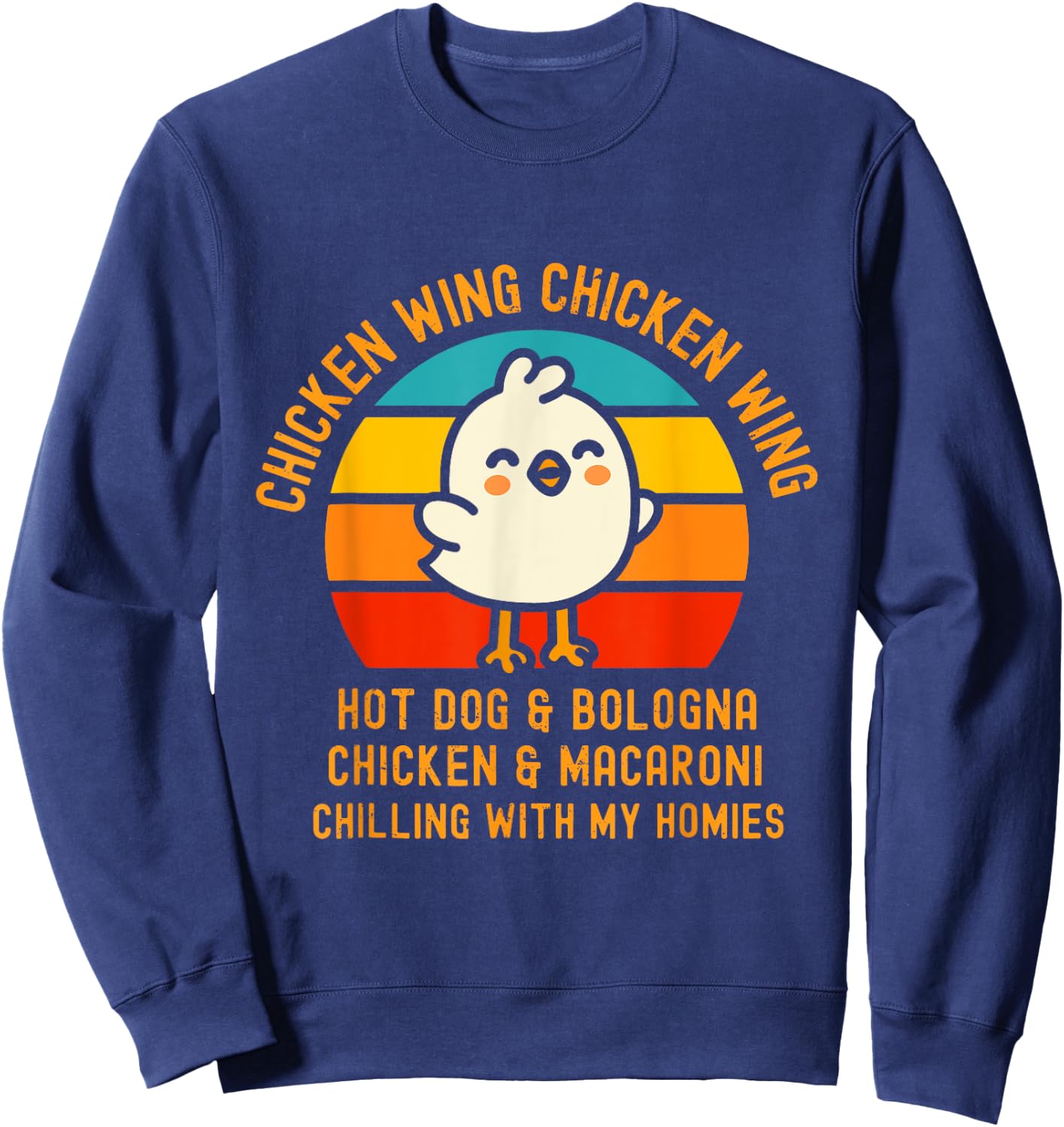Chicken Wing Chicken Wing Hot Dog and Bologna Funny Toddler Sweatshirt - Sweatshirt | Navy
