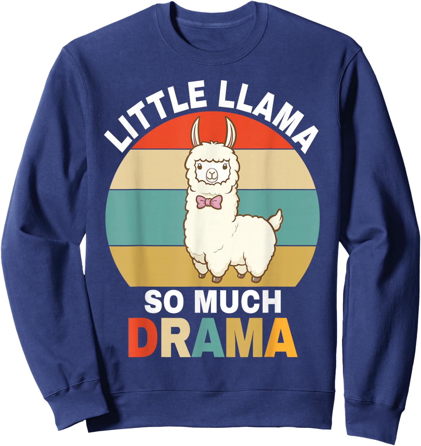 Llama Shirt Kids Boys Toddler Little Llama So Much Drama Sweatshirt - Sweatshirt | Navy