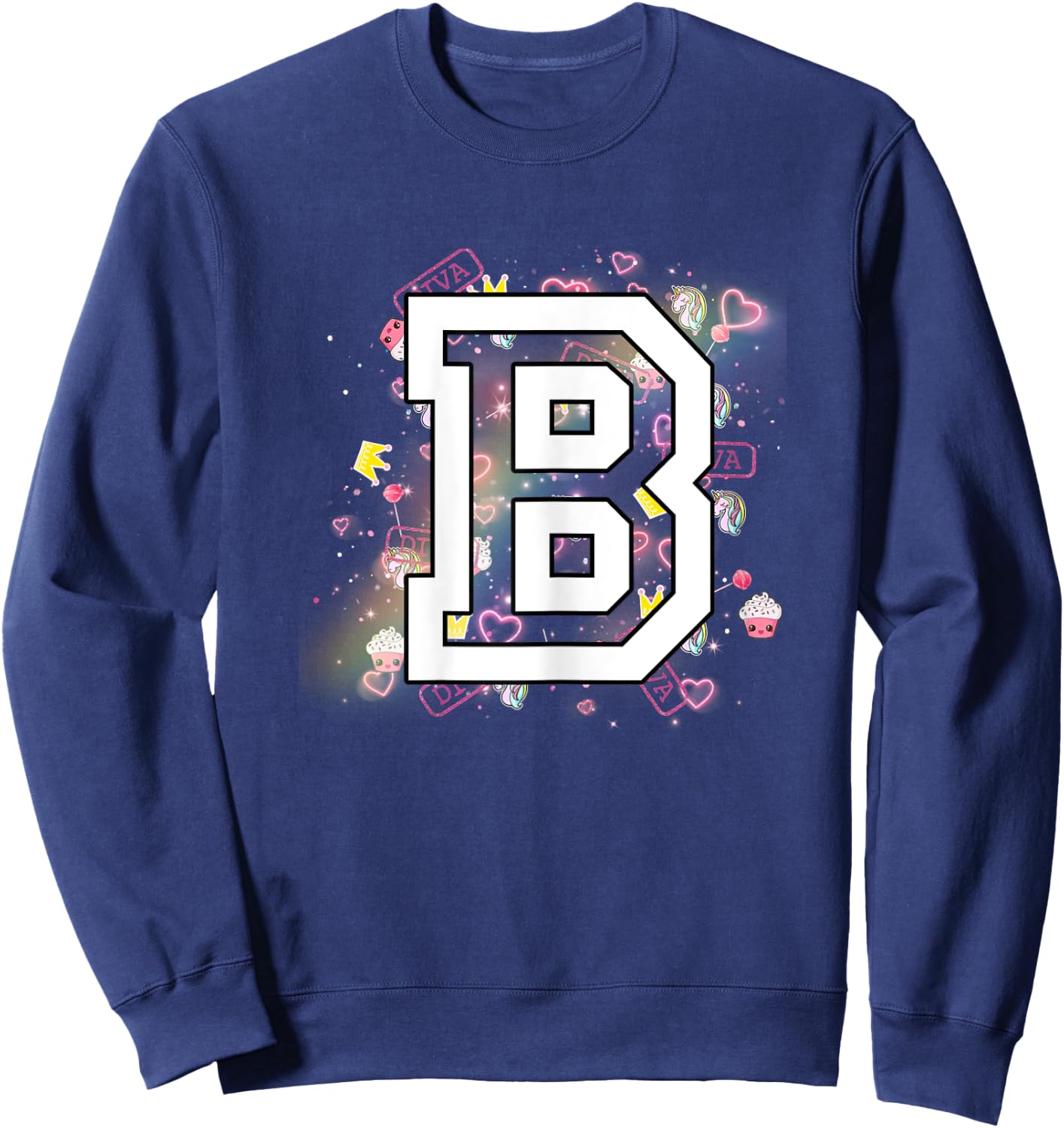 Kids Letter B Clothing For a Girl Who's Name Starts With B Sweatshirt - Sweatshirt | Navy