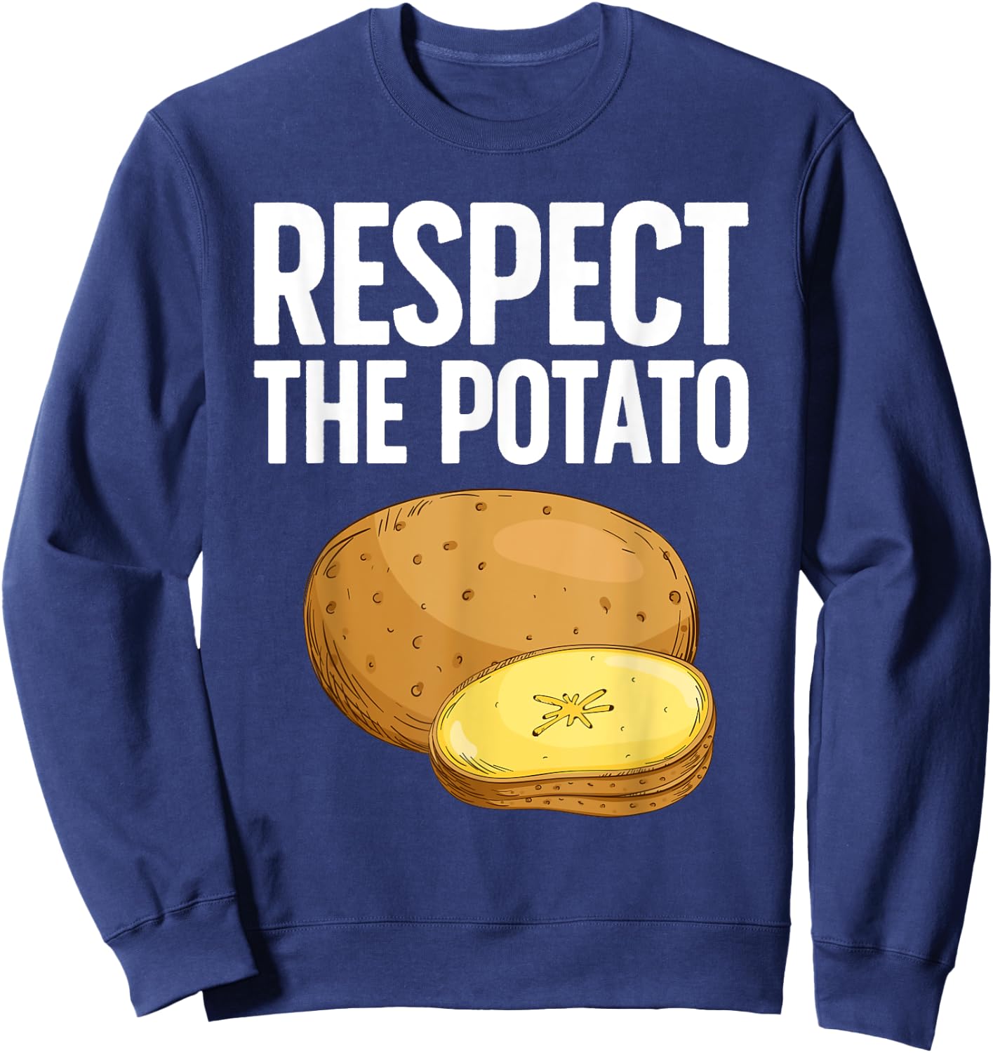 Cool Potato Design Women Kids Vegetable Potato Lover Sweatshirt - Sweatshirt | Navy