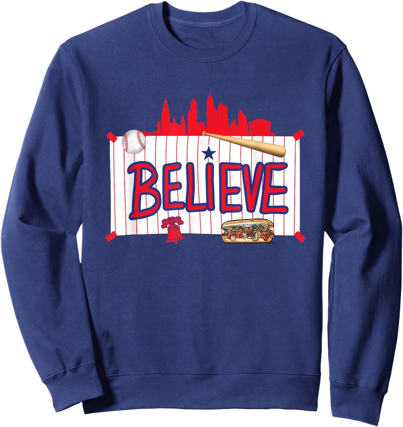 Philadelphia Baseball Believe Playoffs Sweatshirt - Sweatshirt | Navy