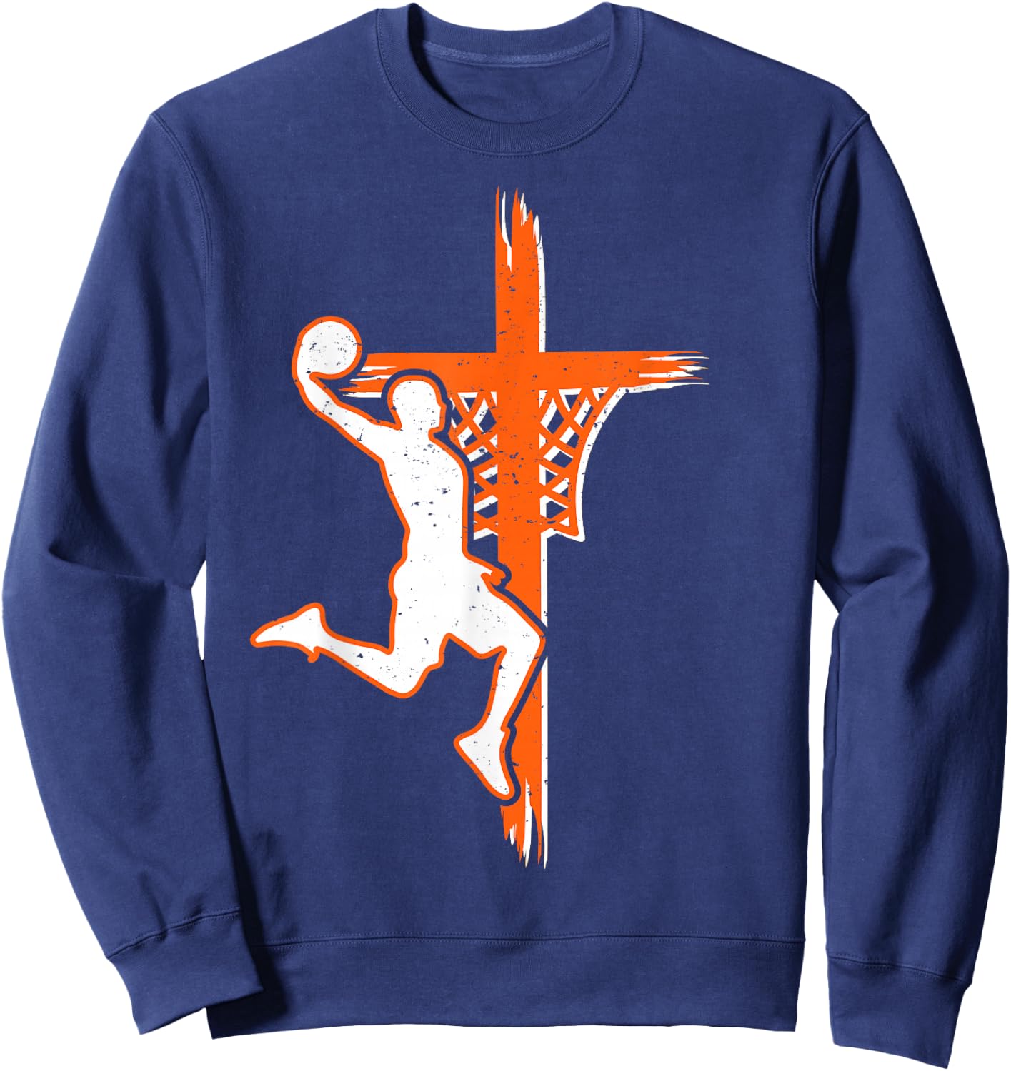 Christian basketball jesus christ basketball religious funny Sweatshirt - Sweatshirt | Navy