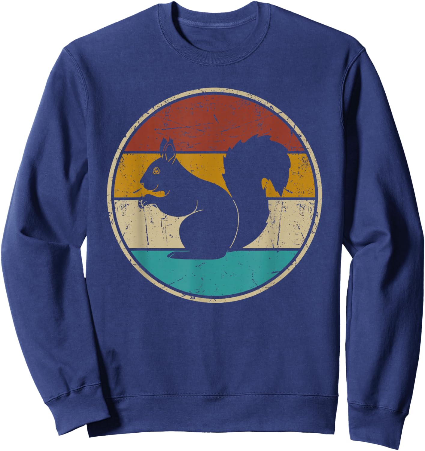 Squirrel Retro Vintage Men Women Kids Boys Girls Funny Sweatshirt - Sweatshirt | Navy