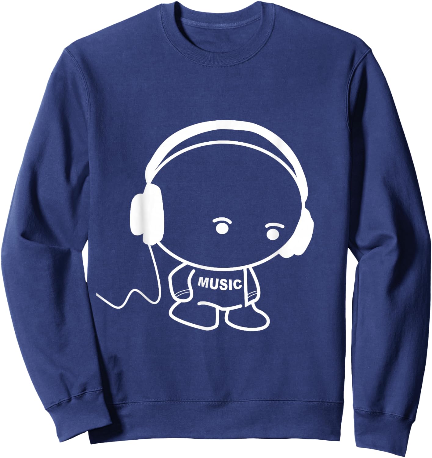 Musicman with headset stick figure design Sweatshirt - Sweatshirt | Navy