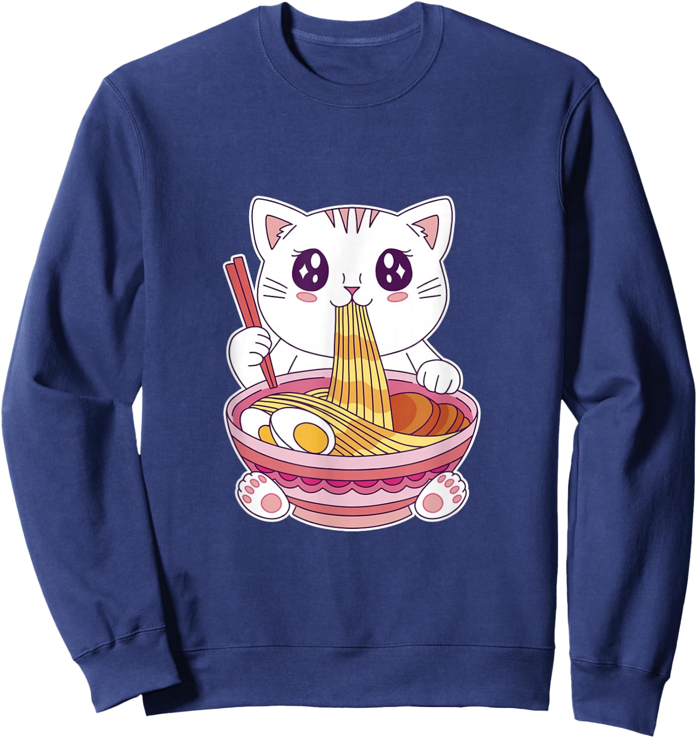 Kawaii Cat Ramen Sweatshirt - Sweatshirt | Navy