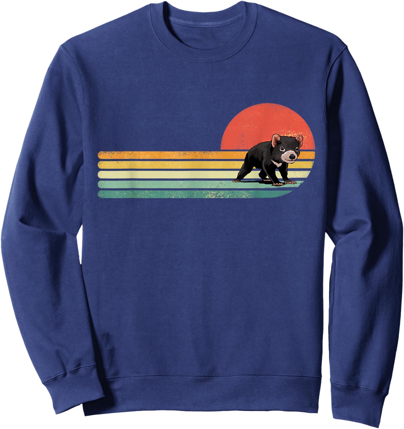 Retro Vintage Tasmanian Devil Marsupial Wild Animal Lover Sweatshirt - Sweatshirt | Navy