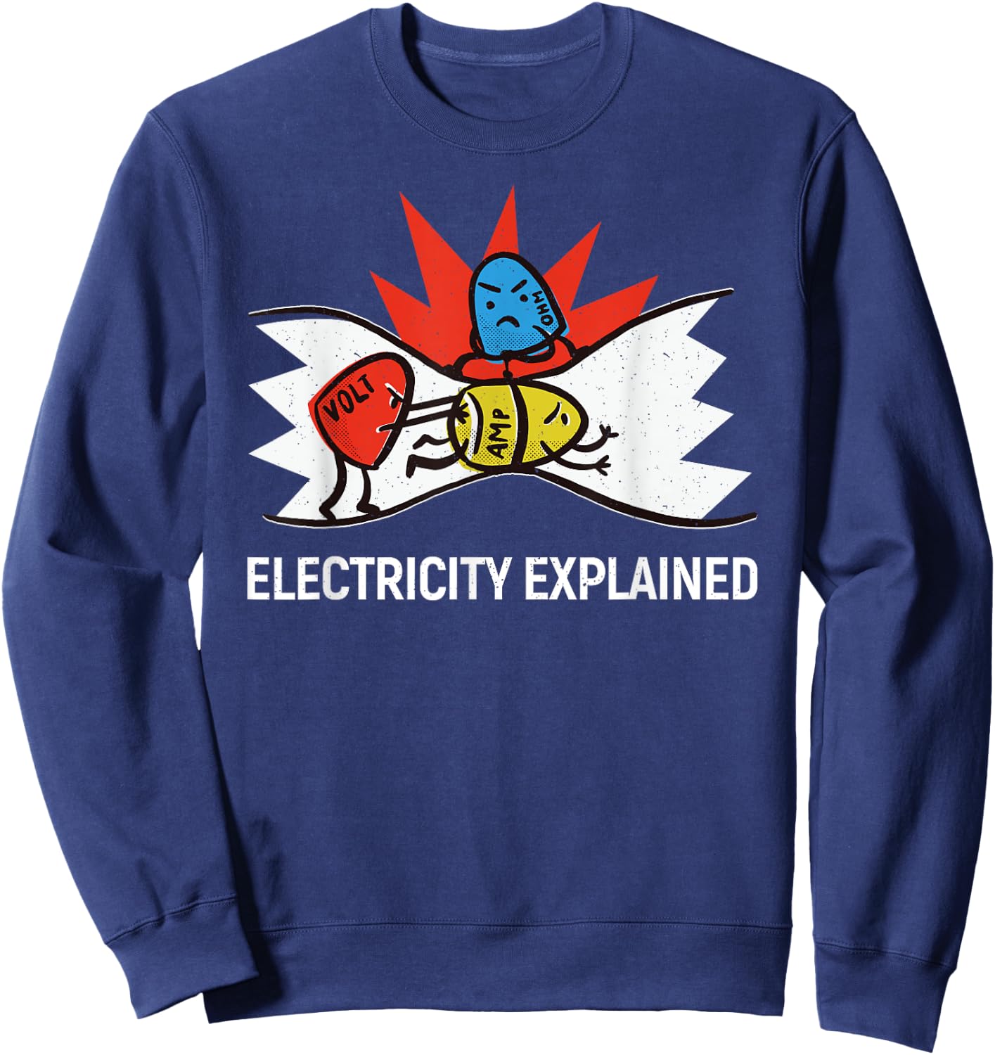 Electricity explained - ohms volts amps Sweatshirt - Sweatshirt | Navy