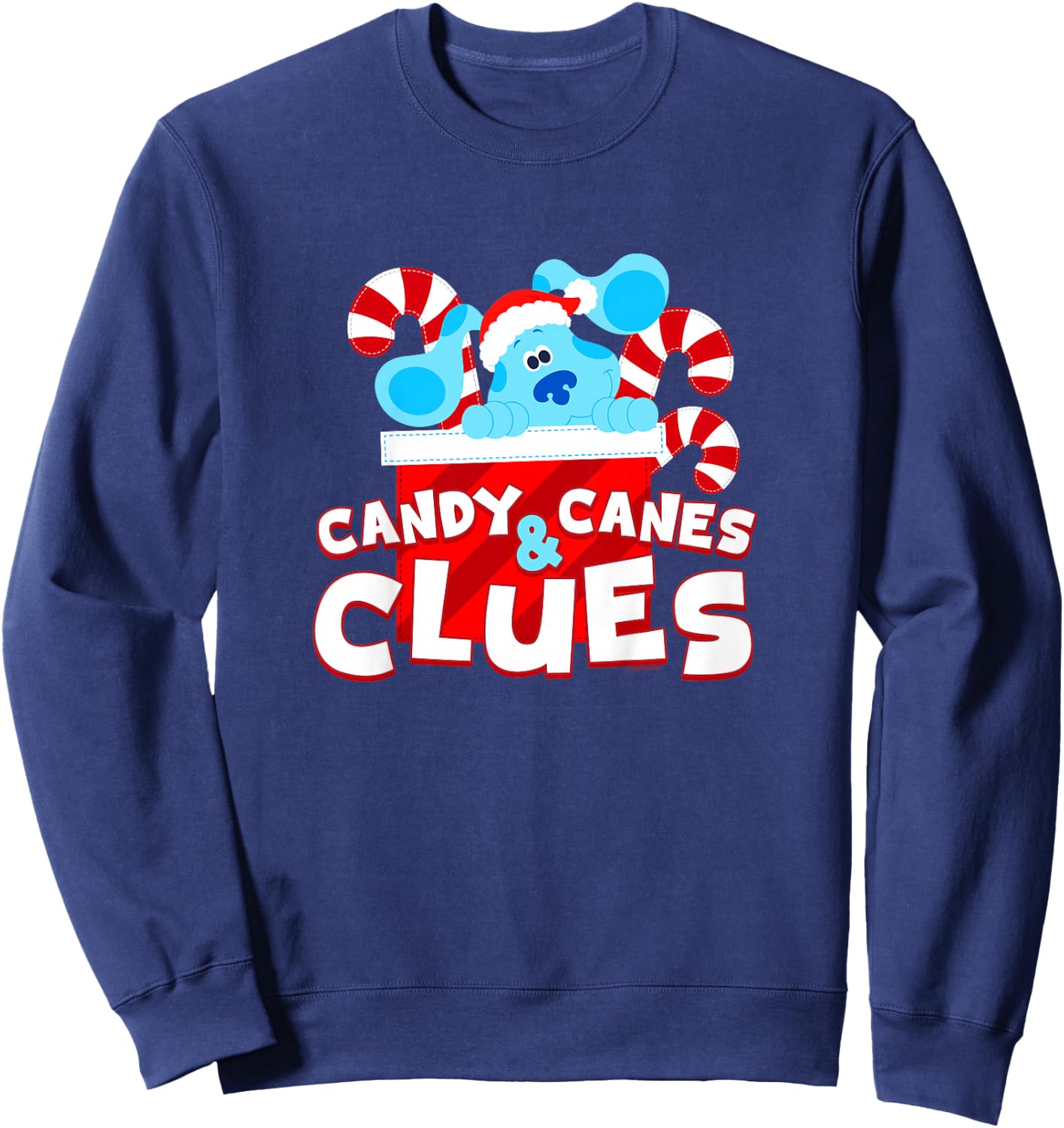 Kids Blue's Clues and You Candy Canes and Christmas Clues Sweatshirt - Sweatshirt | Navy